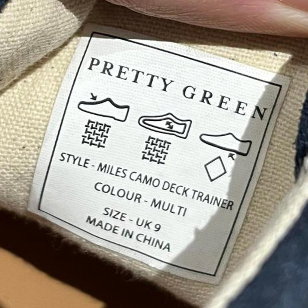 Pretty Green Canvas Trainers Camo Mens Size UK 9 EU 43 *SB2