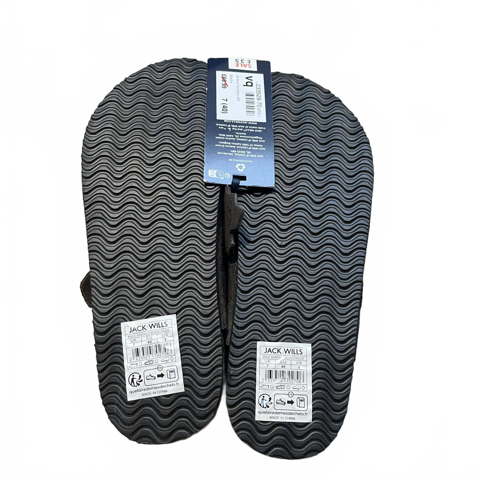 Jack Wills Mule Sandals Mocha Ladies Size UK 7 EU 40 *SB9