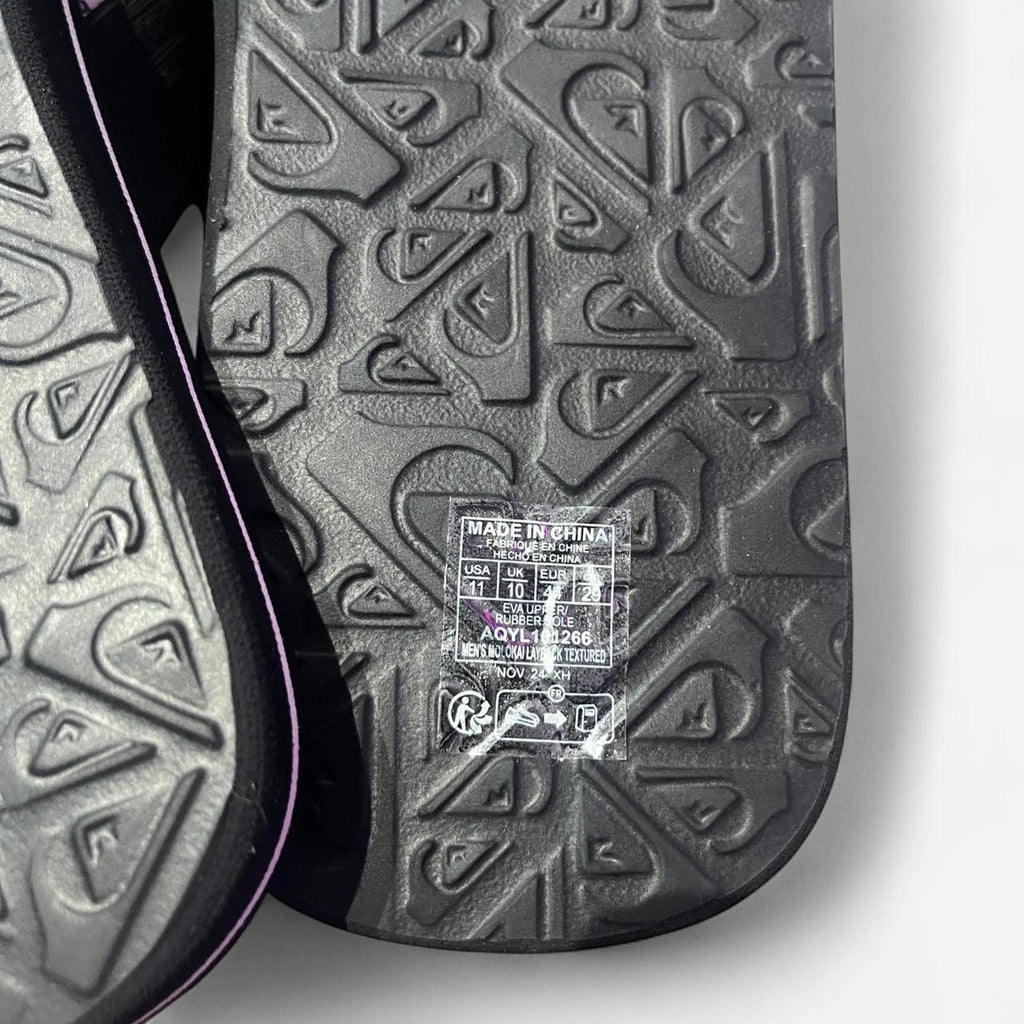 Quiksilver Molokai Layback Flip Flops Mens Black Size UK 10 EU 44 *REF:FF1