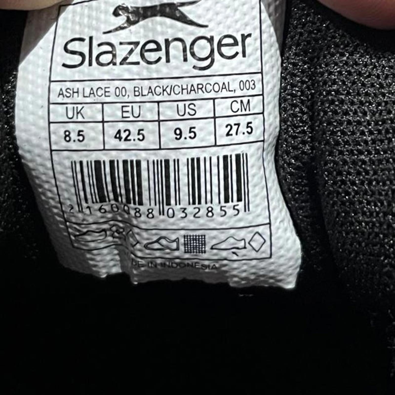 Slazenger Ash Lace Trainers Mens Black Size UK 8.5 EU 42.5 *SB20