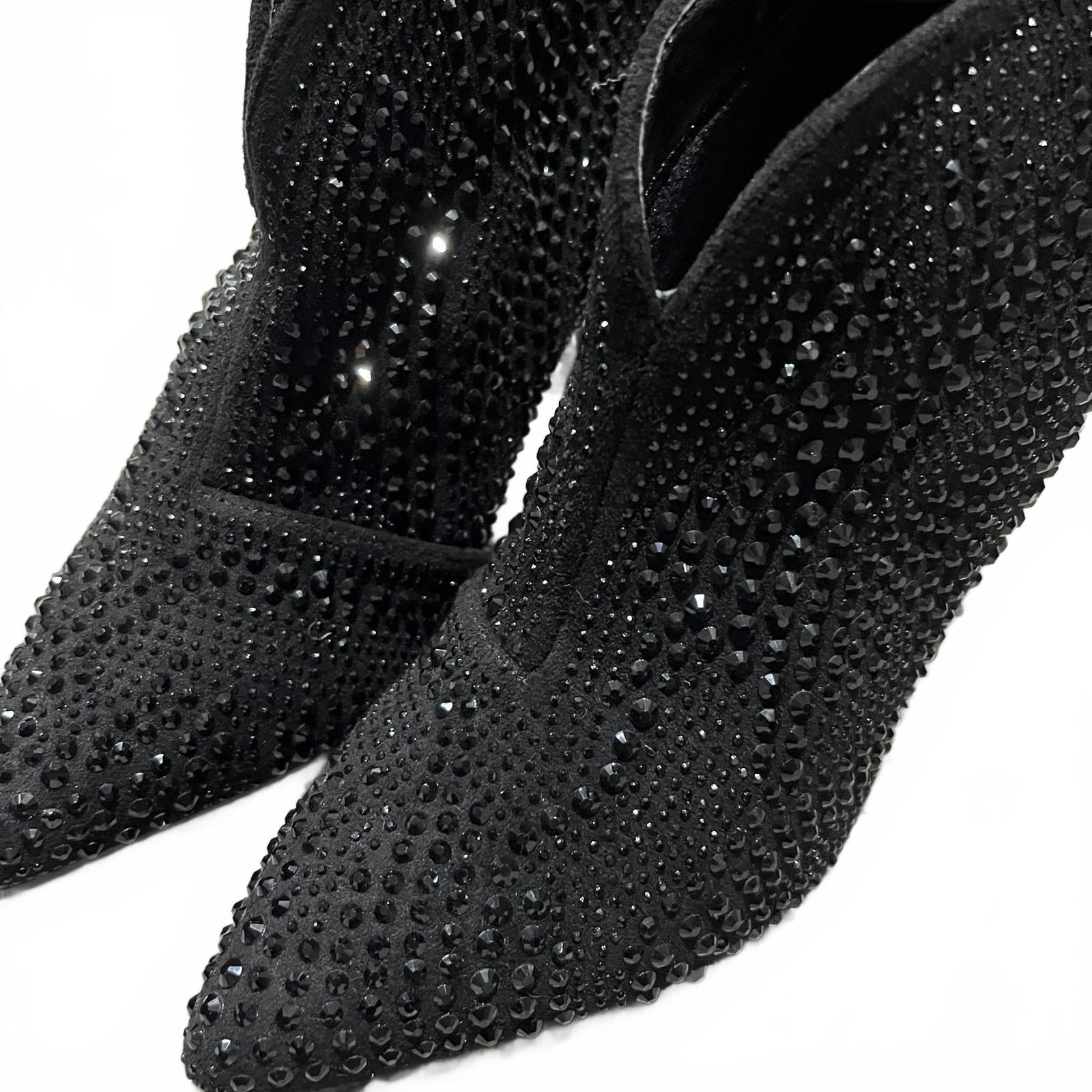 Moda in Pelle Zayni Heeled Boot Jewlled Black Size UK 4 EU 37 *SB5