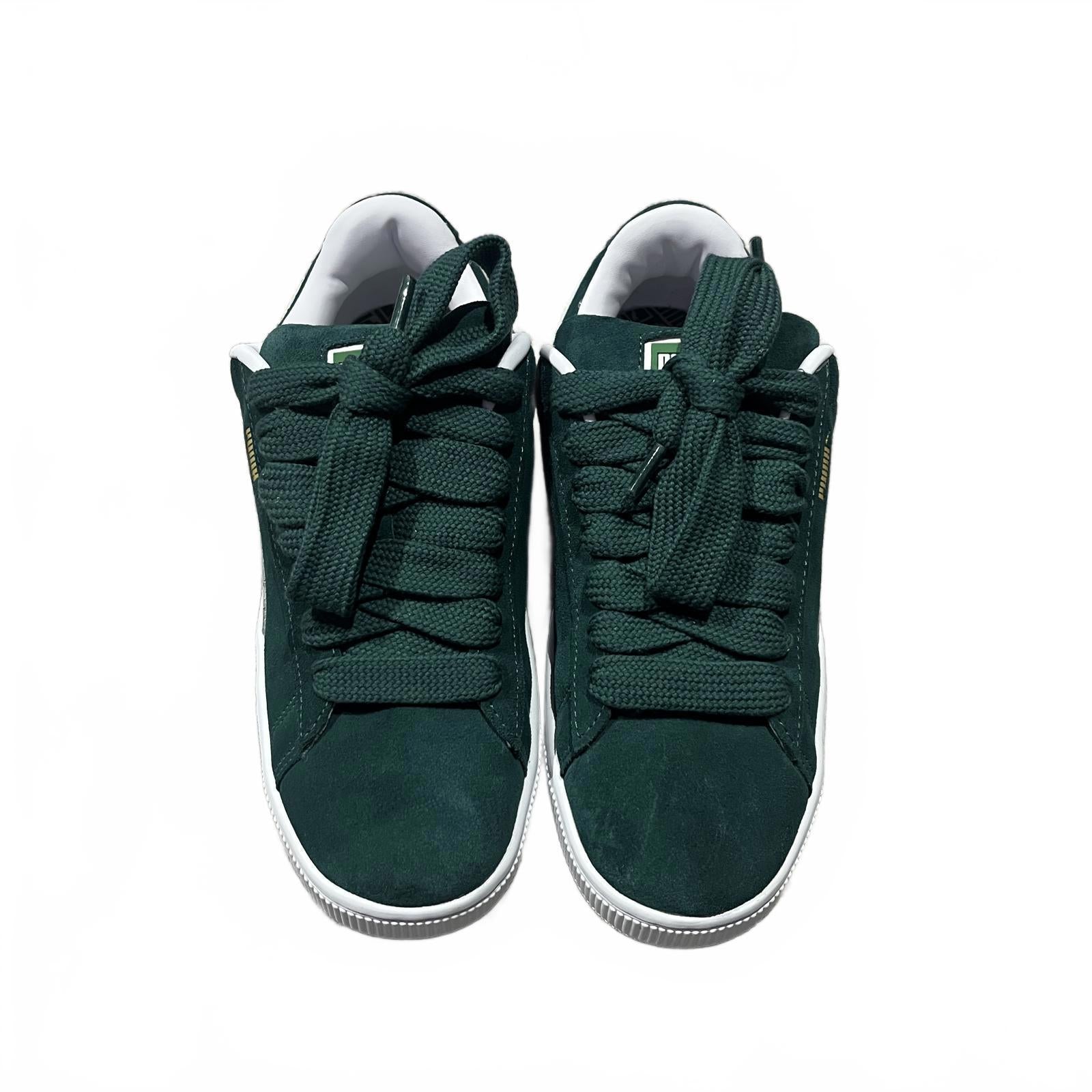Puma Suede XL Unisex Trainers Green White Skate Size UK 7 EU 40.5 *SB15