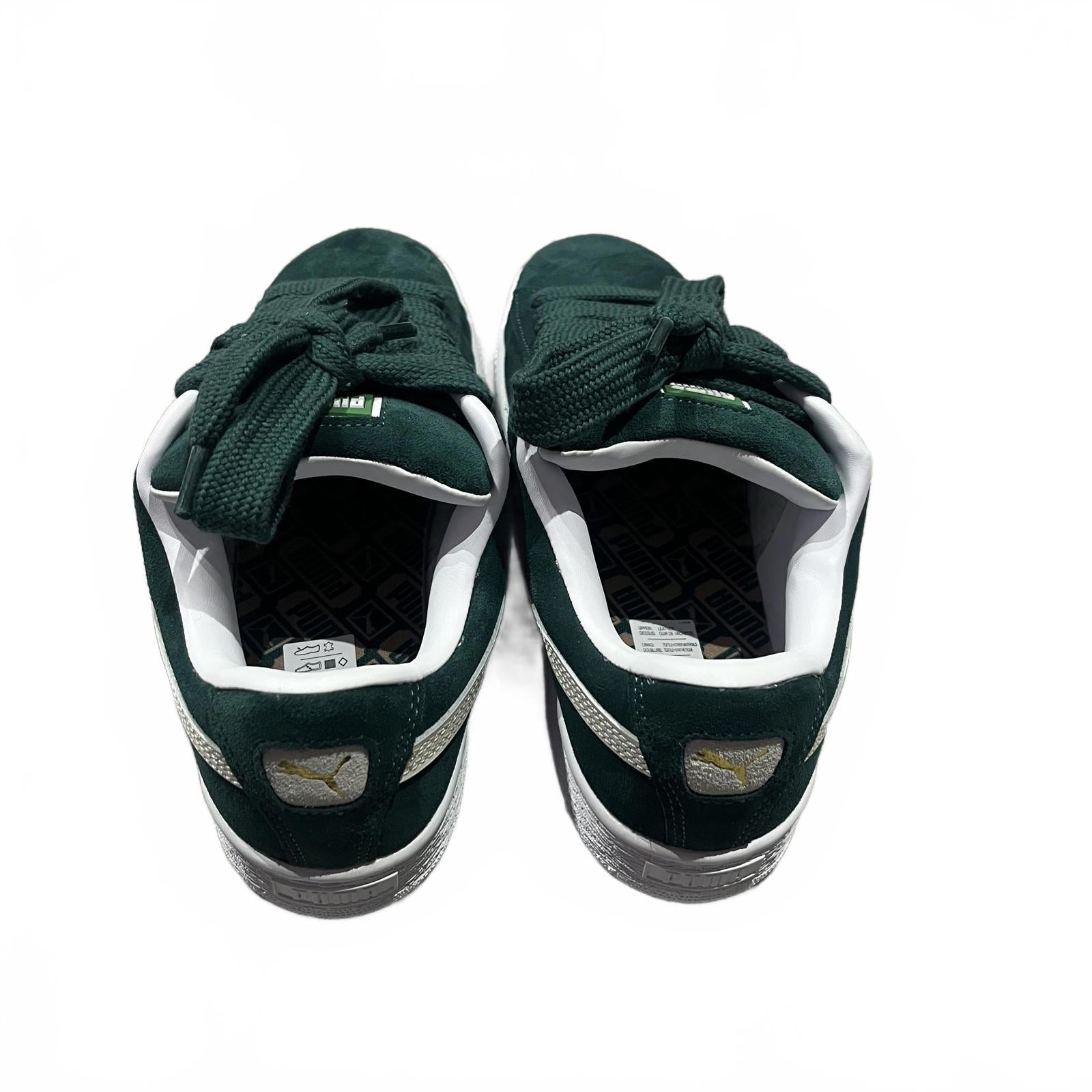Puma Suede XL Unisex Trainers Green White Skate Size UK 7 EU 40.5 *SB15