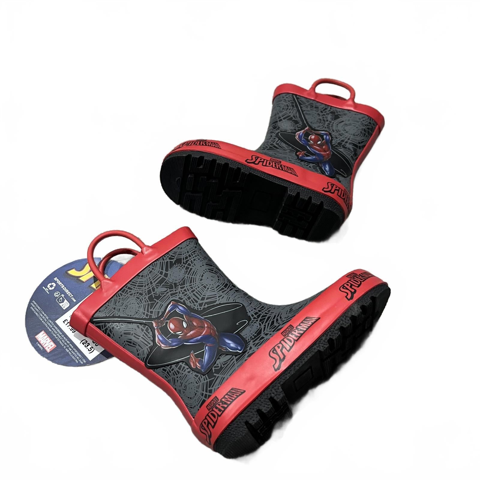 Spiderman Wellingtons Infants Superhero Outdoor Size UK C6 EU 23.5 *FF1