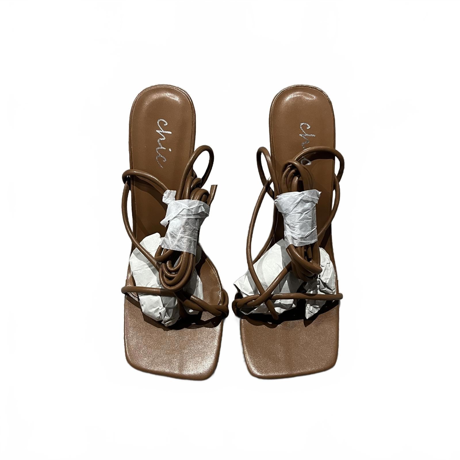 Chic Women's Stiletto Court Shoes Brown Size UK 7 EU 40 *FF1