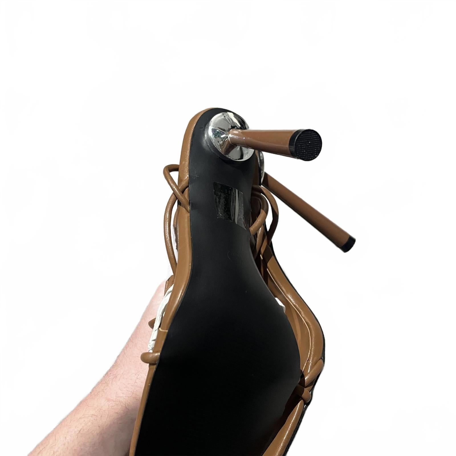 Chic Women's Stiletto Court Shoes Brown Size UK 7 EU 40 *FF1