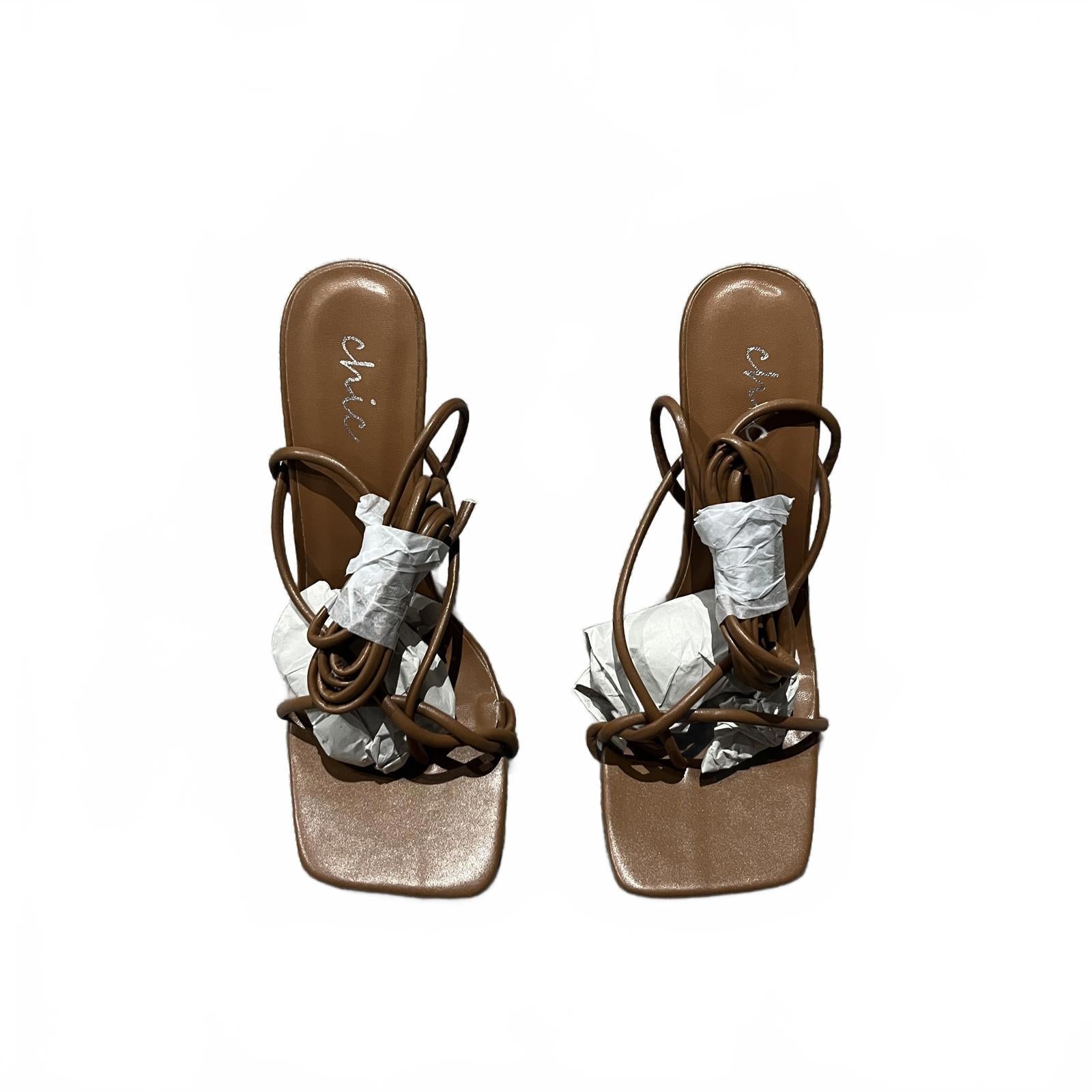 Chic Women's Stiletto Court Shoes Brown Size UK 7 EU 40 *FF1