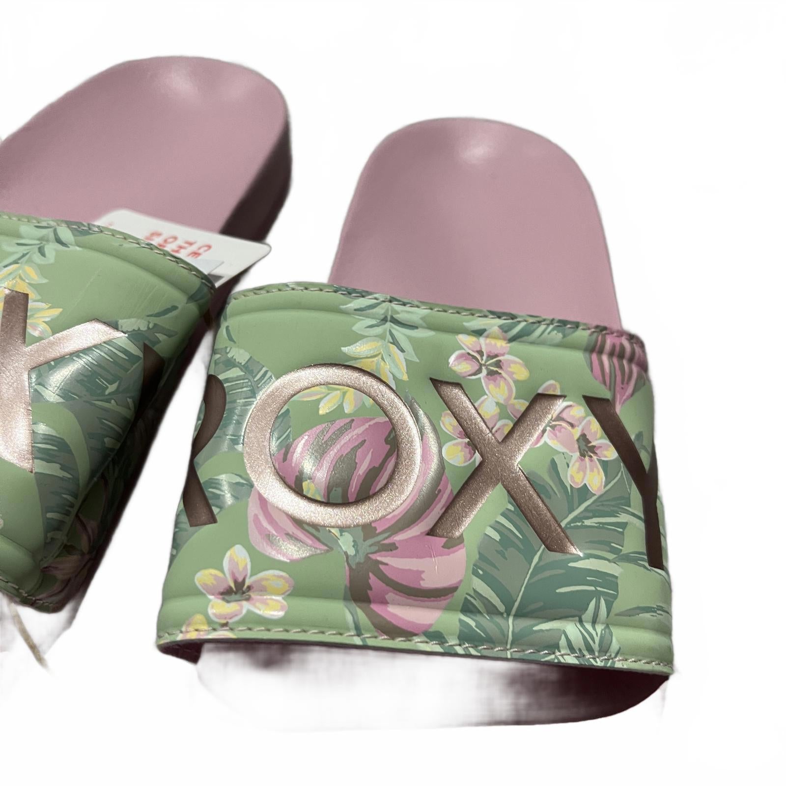 Roxy Women's Slippy Flip Flops Pink Floral Size UK 5 EU 38 *FF1