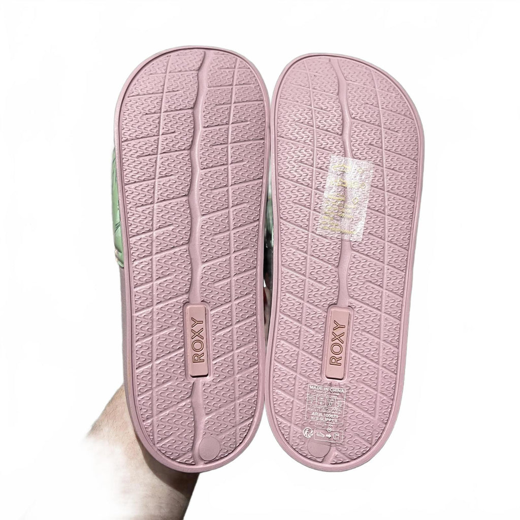 Roxy Women's Slippy Flip Flops Pink Floral Size UK 5 EU 38 *FF1