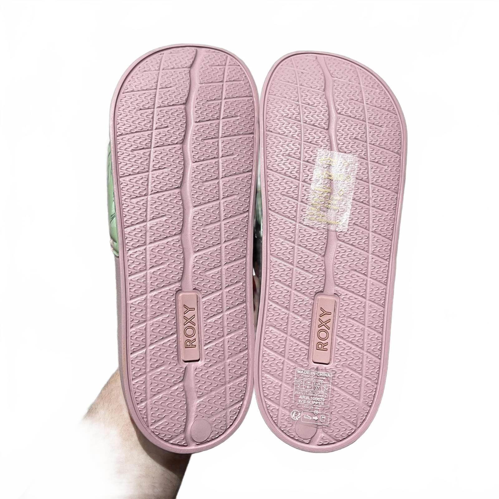 Roxy Women's Slippy Flip Flops Pink Floral Size UK 5 EU 38 *FF1