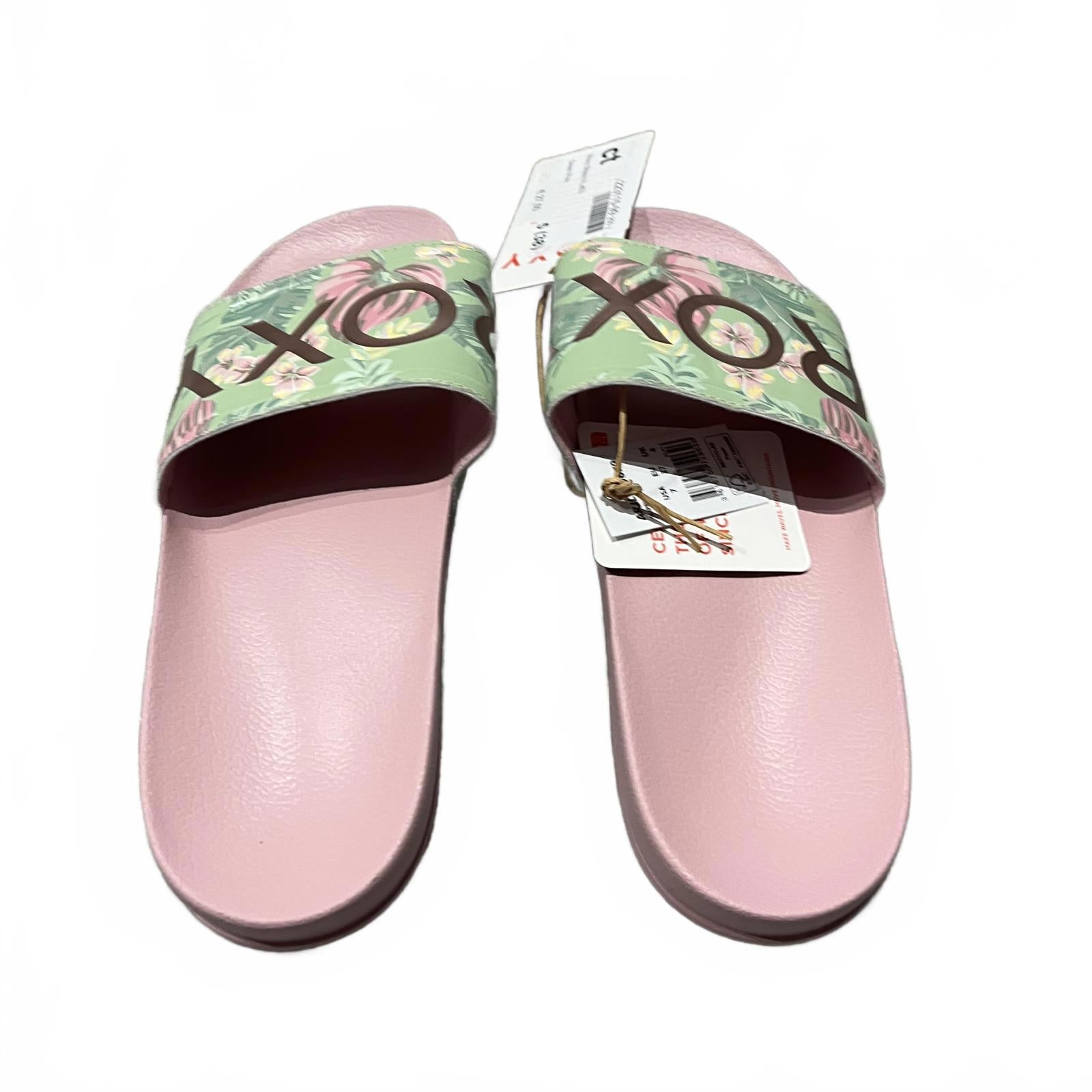 Roxy Women's Slippy Flip Flops Pink Floral Size UK 5 EU 38 *FF1
