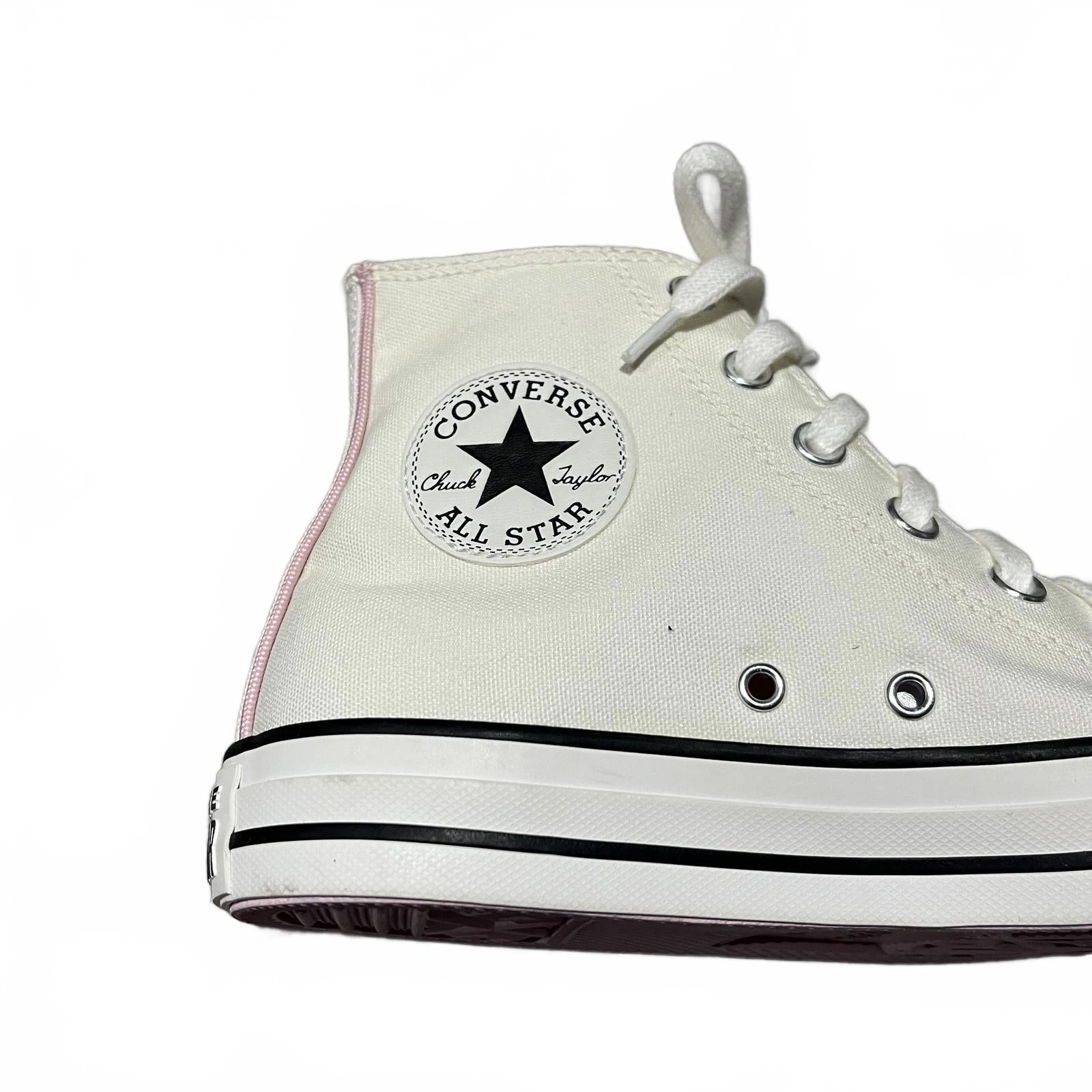 Converse Chuck Classic Hi Tops Ladies Egret Crochet Lace Size UK 6 EU 39 *SB16