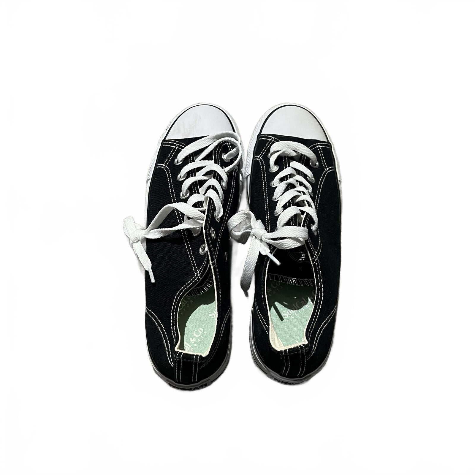 SoulCal Canvas Low Shoes Womens Black White Size UK 7 EU 40 *SB16