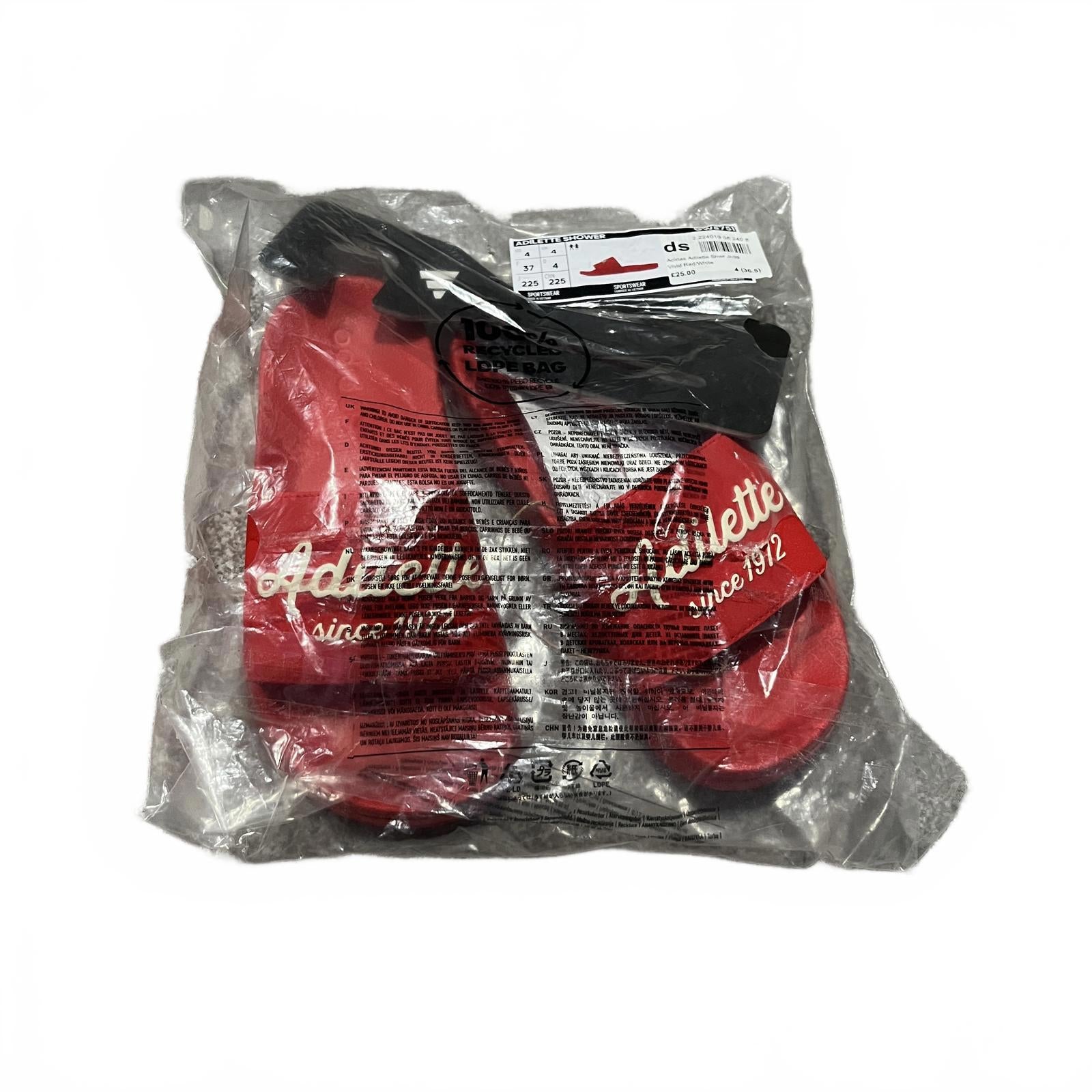 adidas Unisex Adults Adilette Shower Sliders Red Junior Size UK 4 EU 36.5 *FF1