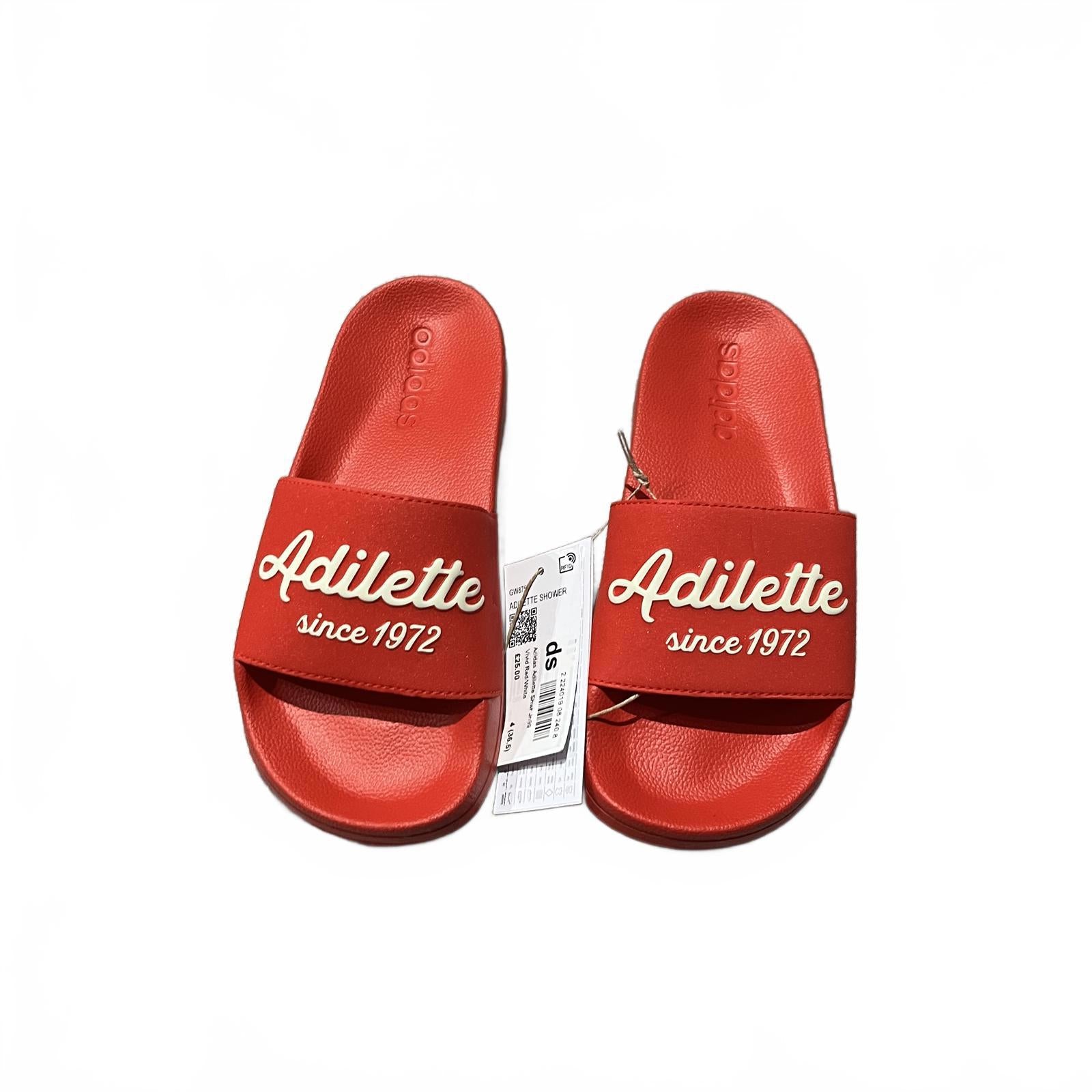 adidas Unisex Adults Adilette Shower Sliders Red Junior Size UK 4 EU 36.5 *FF1