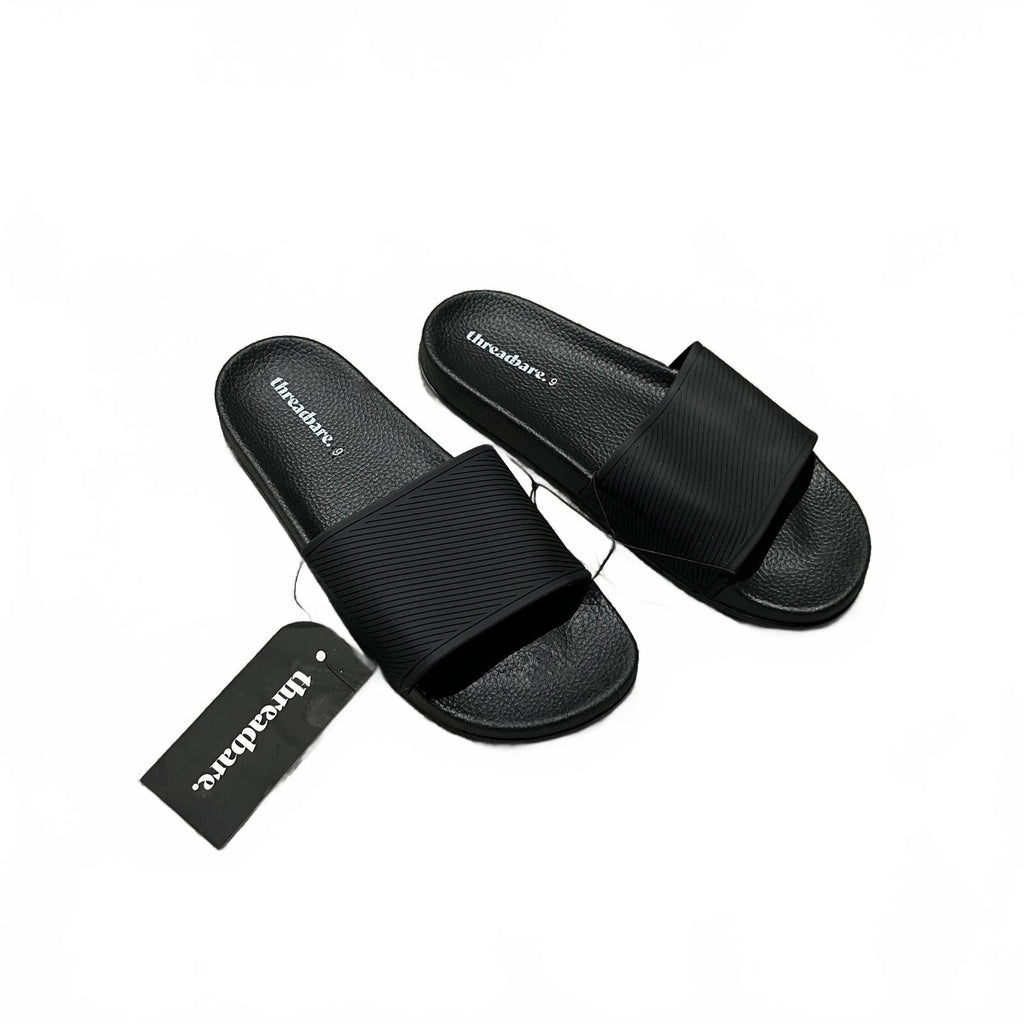 Threadbare Lightweight Sliders Unisex Black Size UK 9 EU 43 *FF1