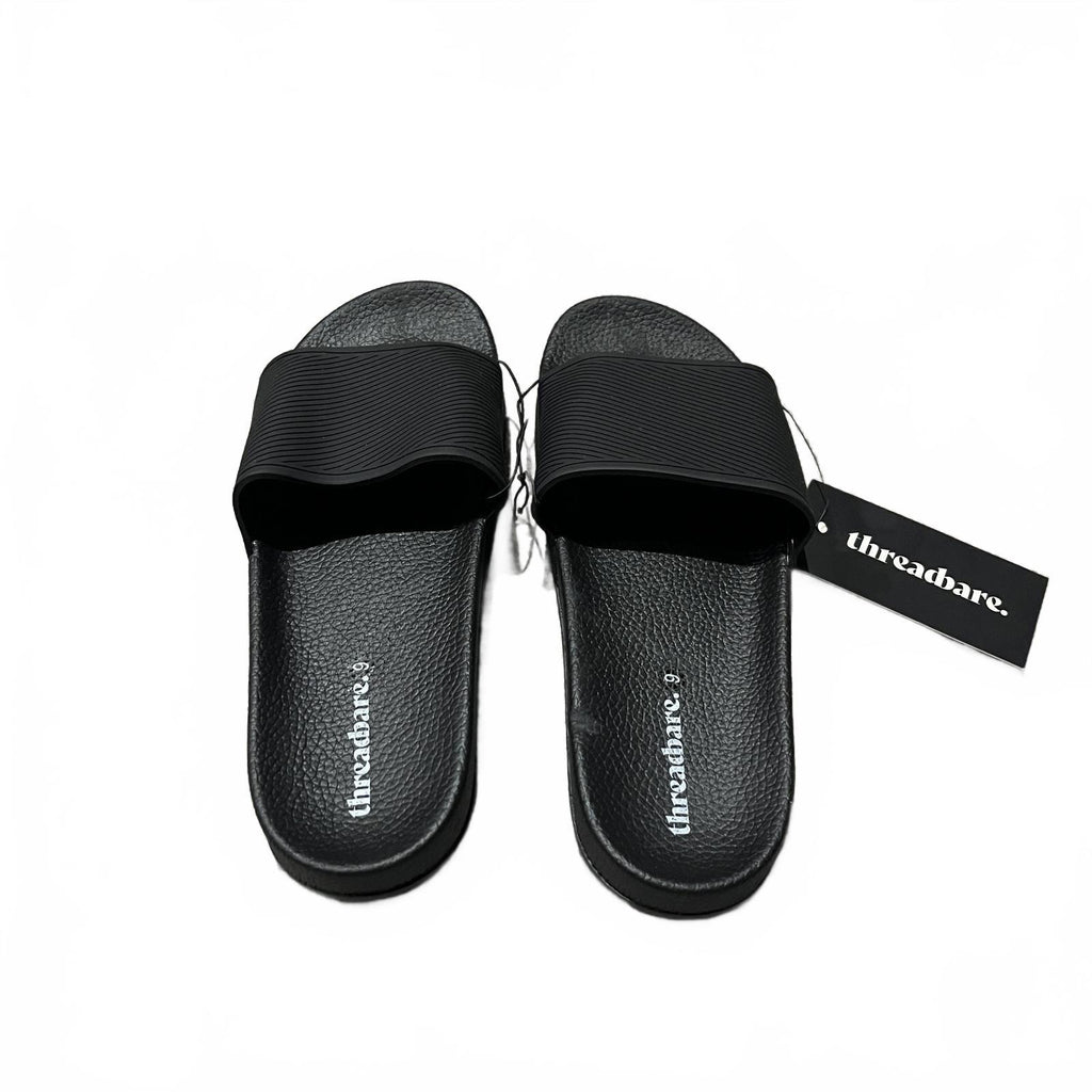 Threadbare Lightweight Sliders Unisex Black Size UK 9 EU 43 *FF1