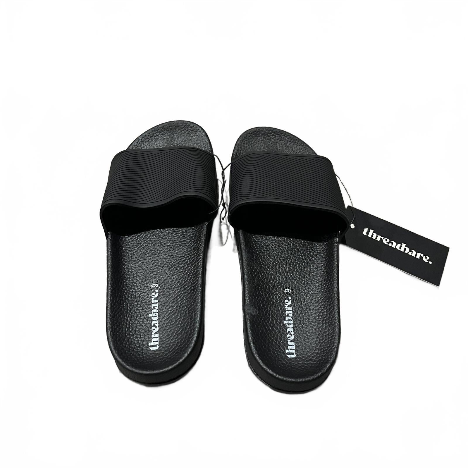 Threadbare Lightweight Sliders Unisex Black Size UK 9 EU 43 *FF1