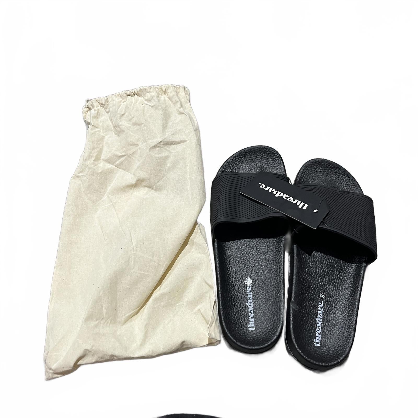 Threadbare Lightweight Sliders Unisex Black Size UK 9 EU 43 *FF1