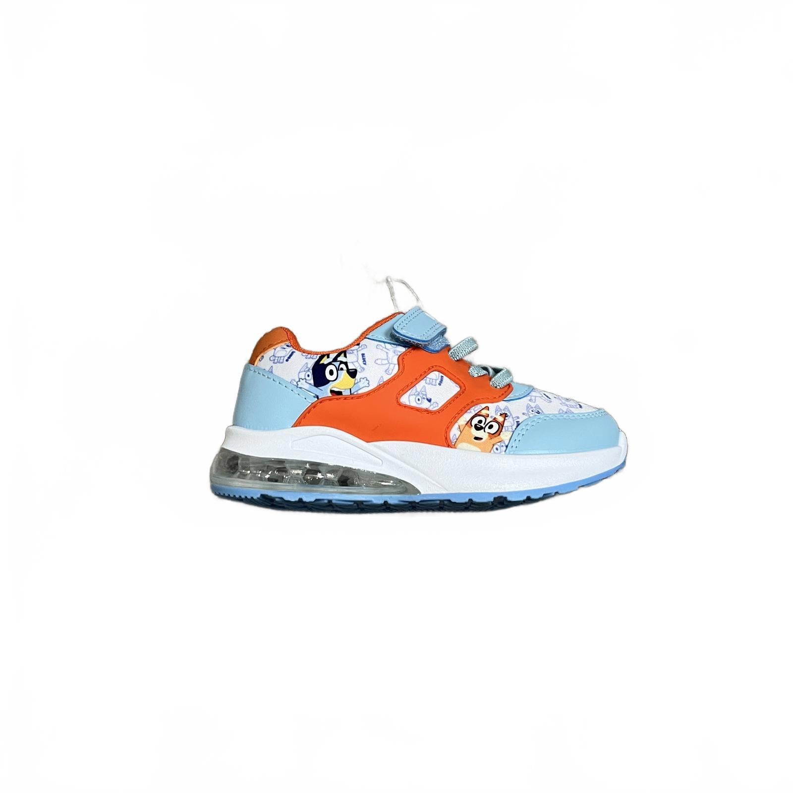 Character Bluey Light up Trainer Strap Blue Orange Size UK C8 EU 26 *SB17