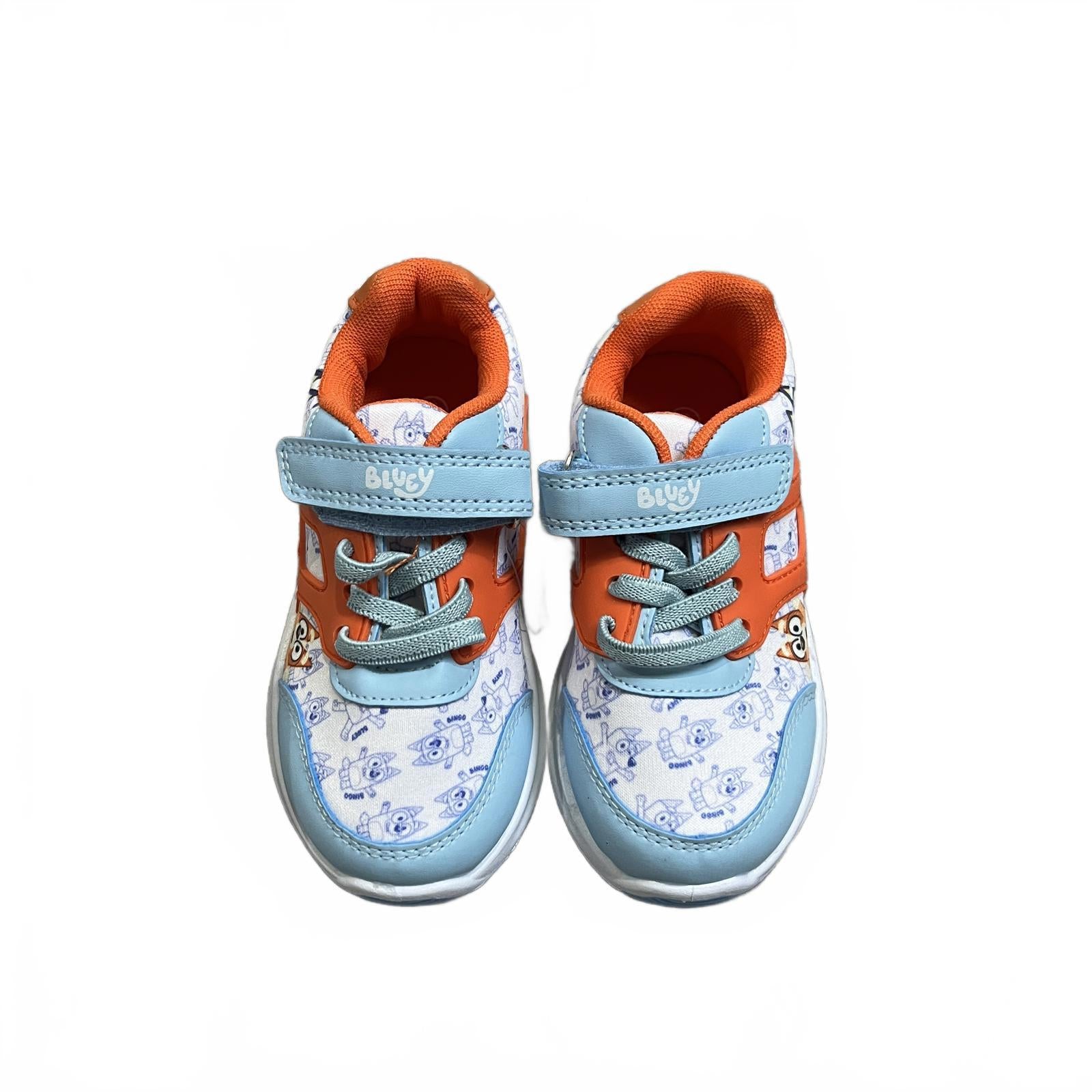 Character Bluey Light up Trainer Strap Blue Orange Size UK C8 EU 26 *SB17