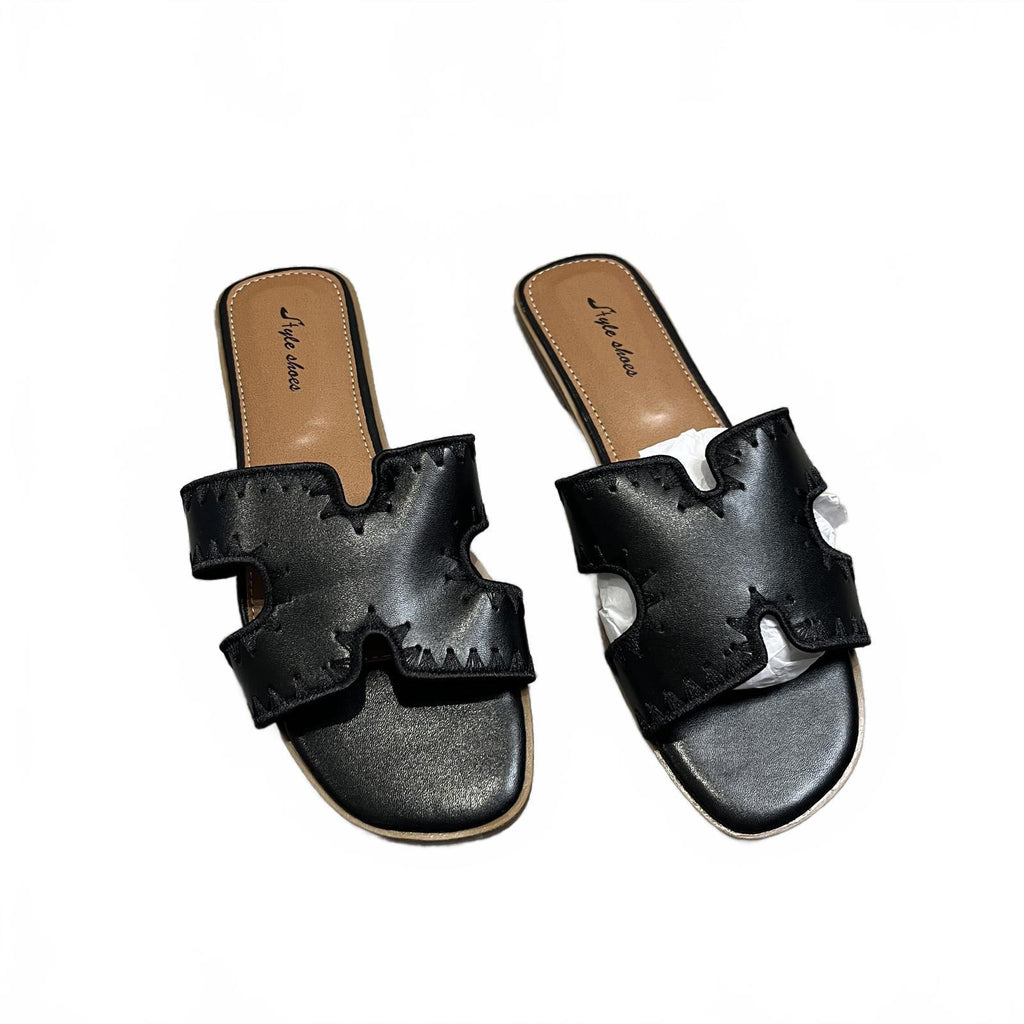 Style Shoes Womens Frankii Flat Sandals Black Holiday Beach Size UK 7 EU 40 *FF1