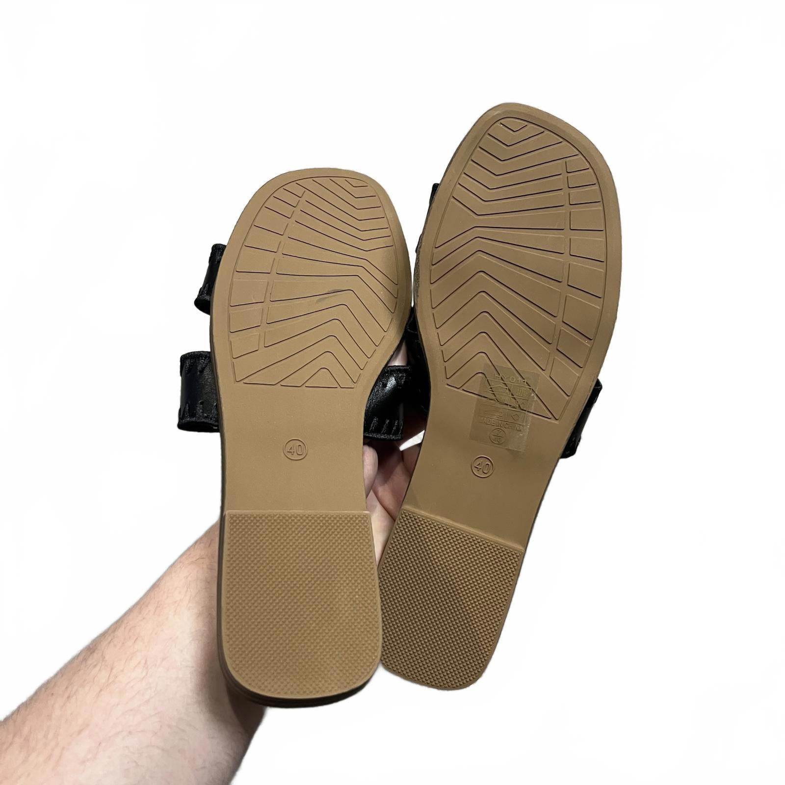 Style Shoes Womens Frankii Flat Sandals Black Holiday Beach Size UK 7 EU 40 *FF1