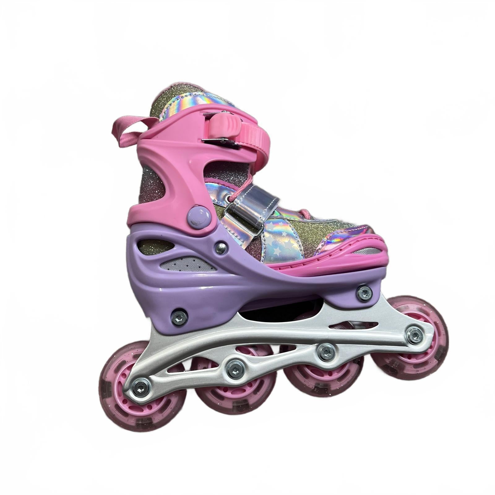 Star Sparkle Glide Roller Skates with LED Wheels Junior Pink Size UK C10-13 *SK1
