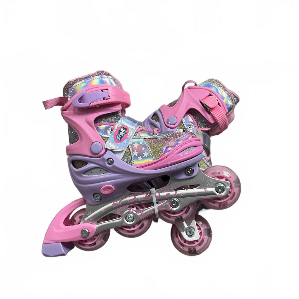 Star Sparkle Glide Roller Skates LED Wheels Junior Pink Size UK C10-13 *SB18