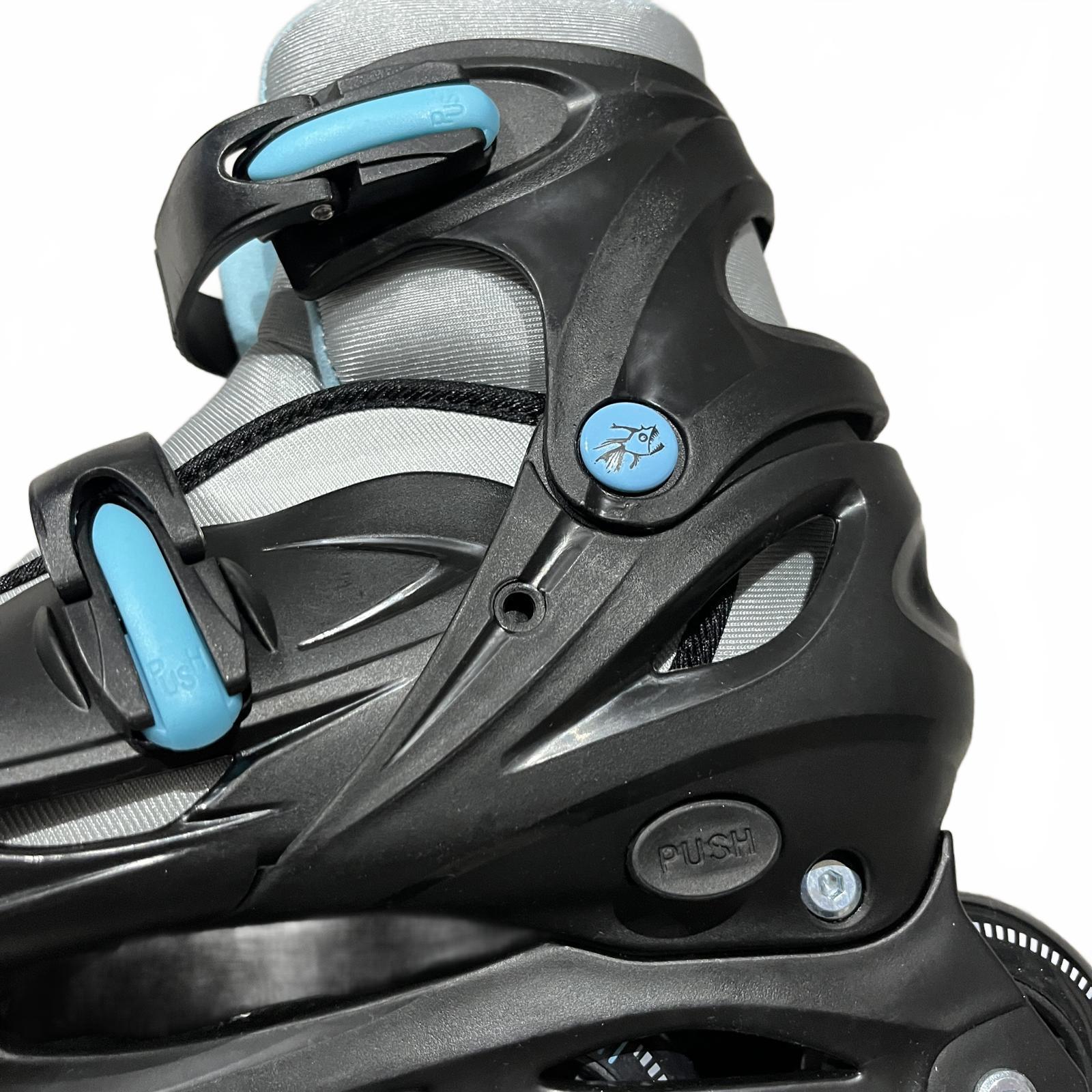 Hot Tuna Adjustable Inline Skates Black Blue Size UK 5-8 EU 39-42 *SK1