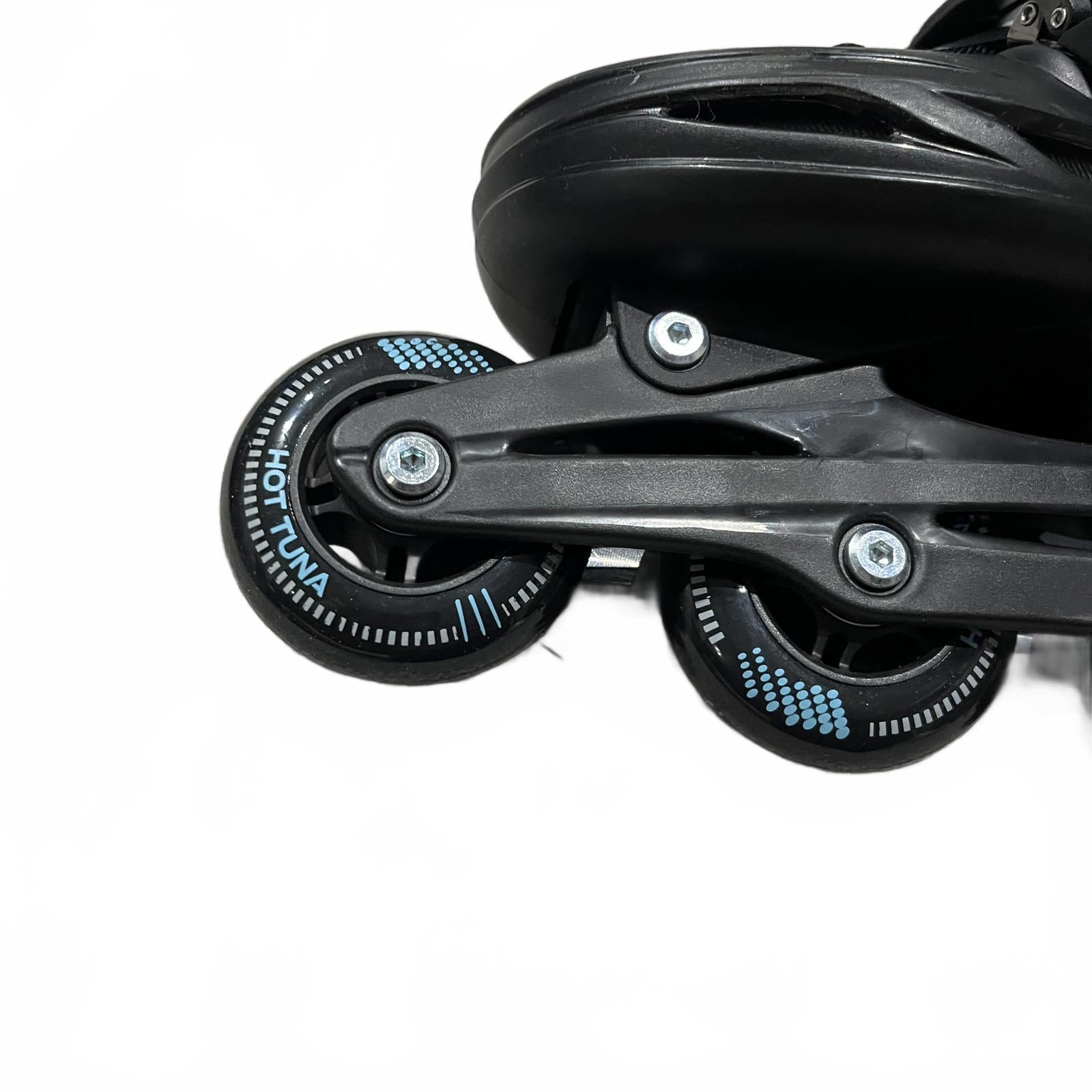 Hot Tuna Adjustable Inline Skates Black Blue Size UK 5-8 EU 39-42 *SK1