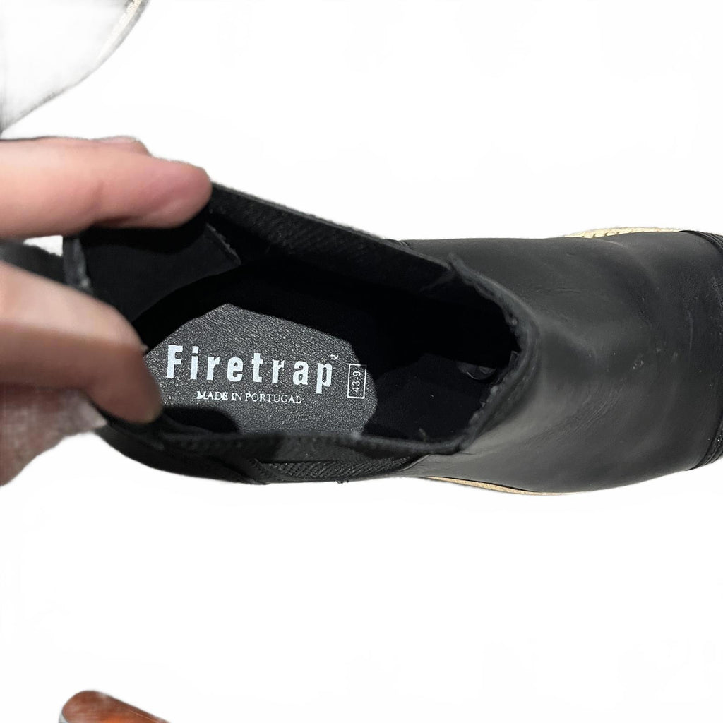 Firetrap Men's Bush Chelsea Boots Black Leather Size UK 9 EU 43 *SB20