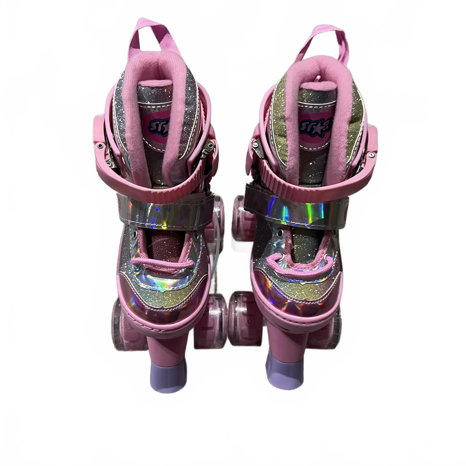 Star Sparkle Glide Roller Skates with LED Wheels Junior Size UK C10-13 *SB17