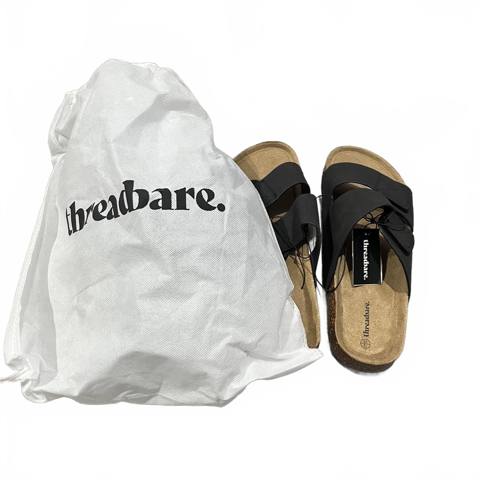 Threadbare Men's Artemis Flat Sandal Black Size UK 12 EU 47 *FF1