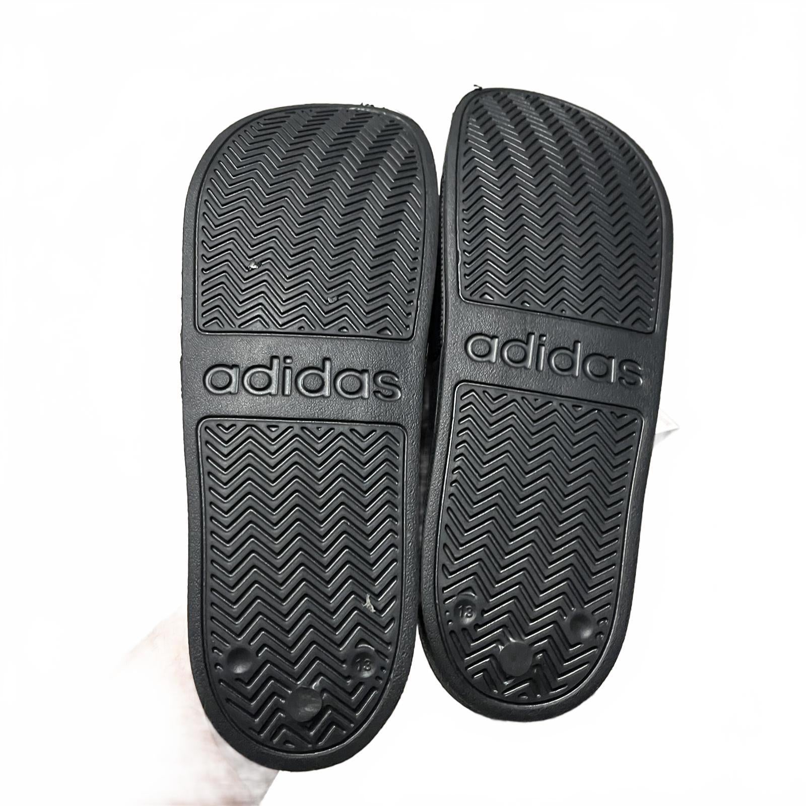 adidas Adilette Shower Slides Unisex Black Size UK 13 EU 48.5 *FF1