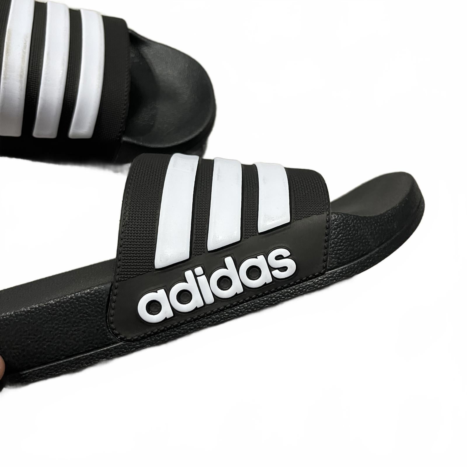 adidas Adilette Shower Slides Unisex Black Size UK 13 EU 48.5 *FF1