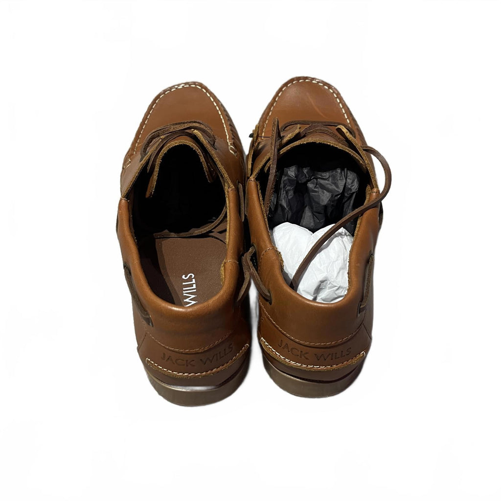 Jack Wills Leather Boat Shoes Mens Tan Size UK 10 EU 45 *SB6