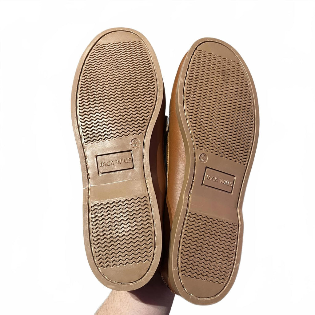 Jack Wills Leather Boat Shoes Mens Tan Size UK 10 EU 45 *SB6