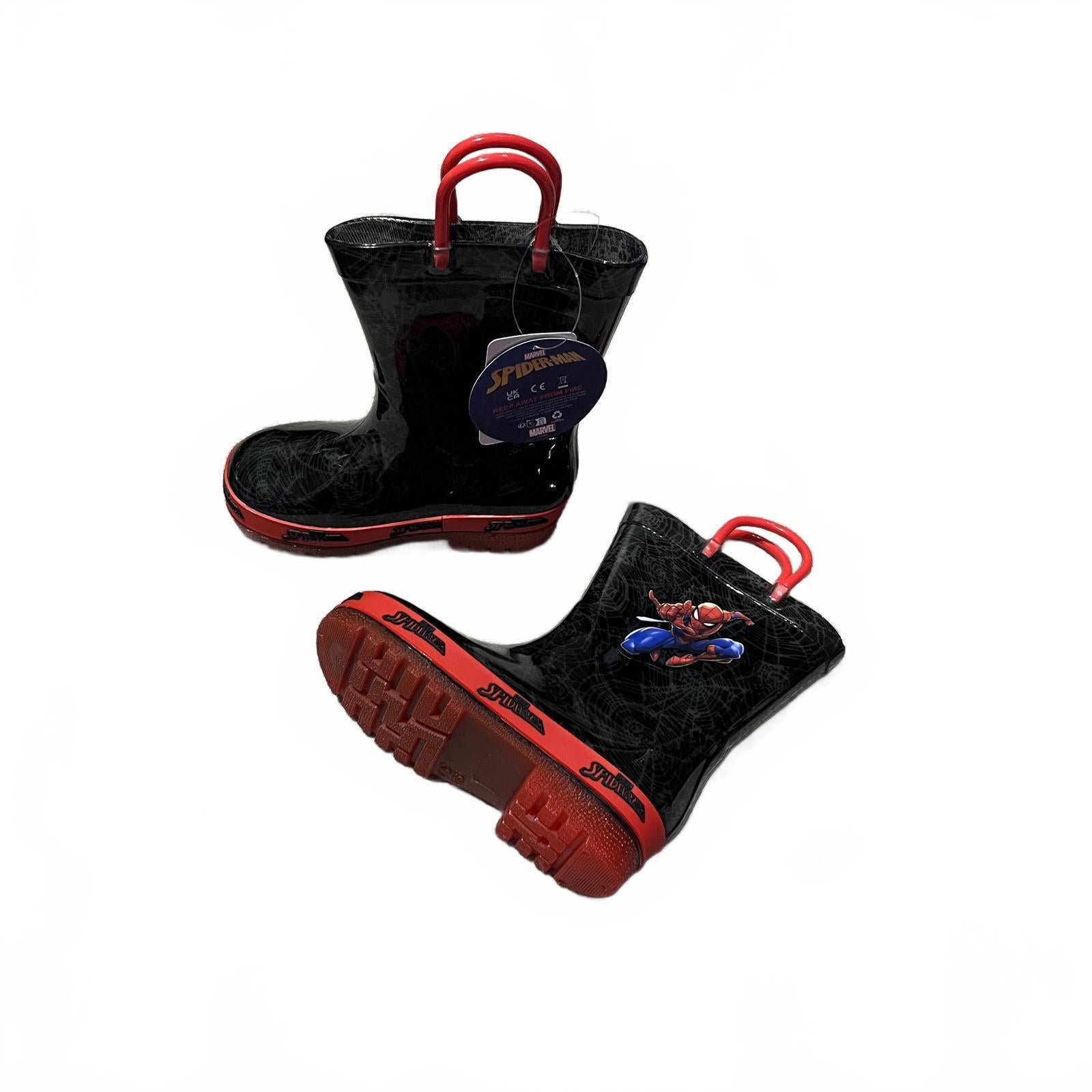 Spiderman Light Up Wellingtons Infants Size UK C8 EU 41 *SB6