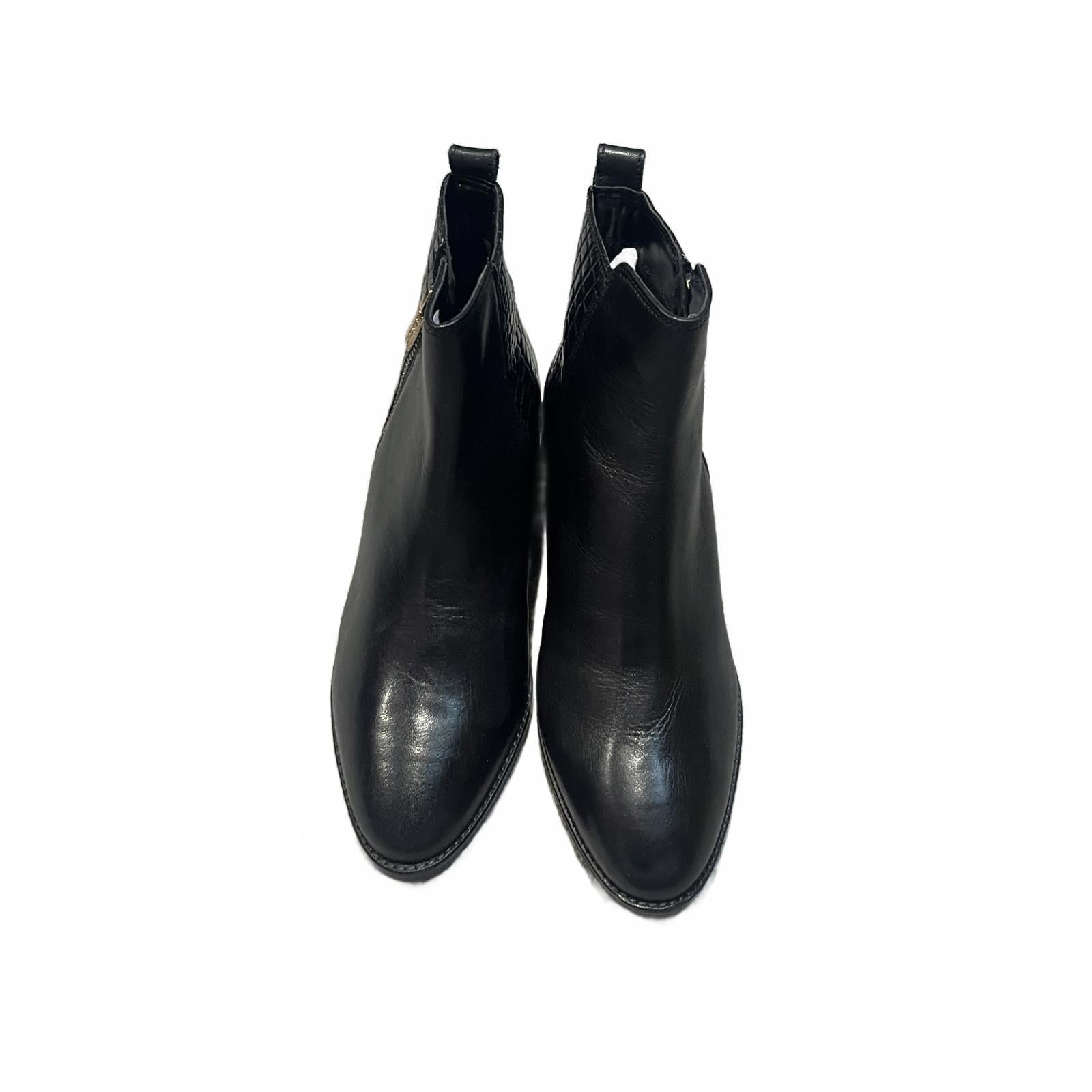 Biba Croc Zip Flat Ankle Boots Black Size UK 7 EU 40  *SB8