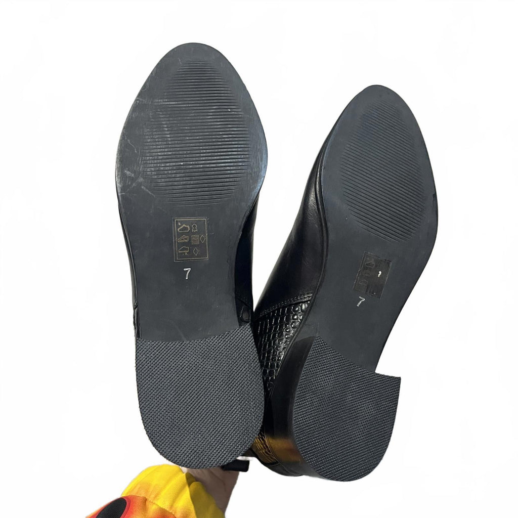 Biba Croc Zip Flat Ankle Boots Black Size UK 7 EU 40  *SB8