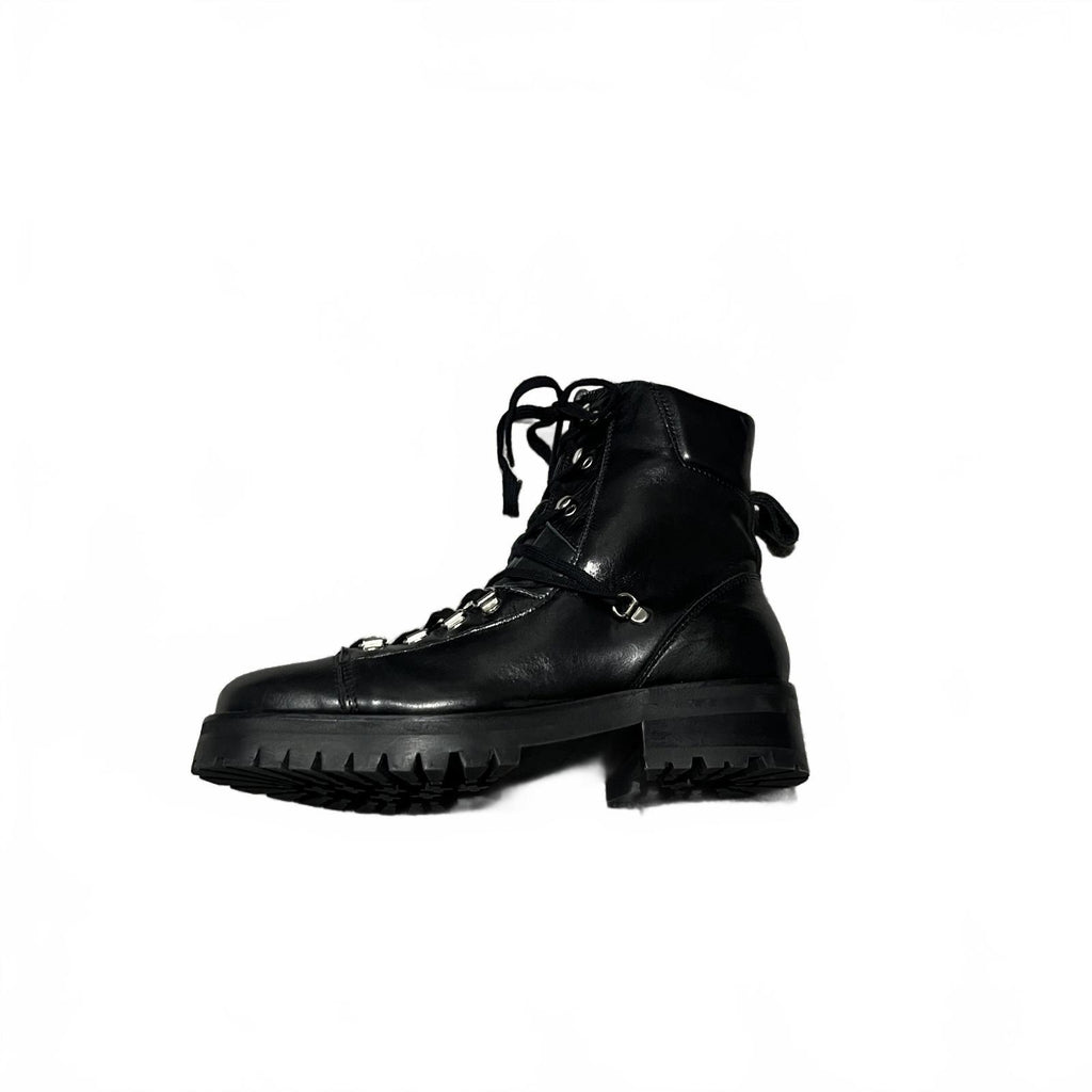 AllSaints Franka Leather Hiking Boots in Black Ladies Size UK 6.5 EU 40 *SB10