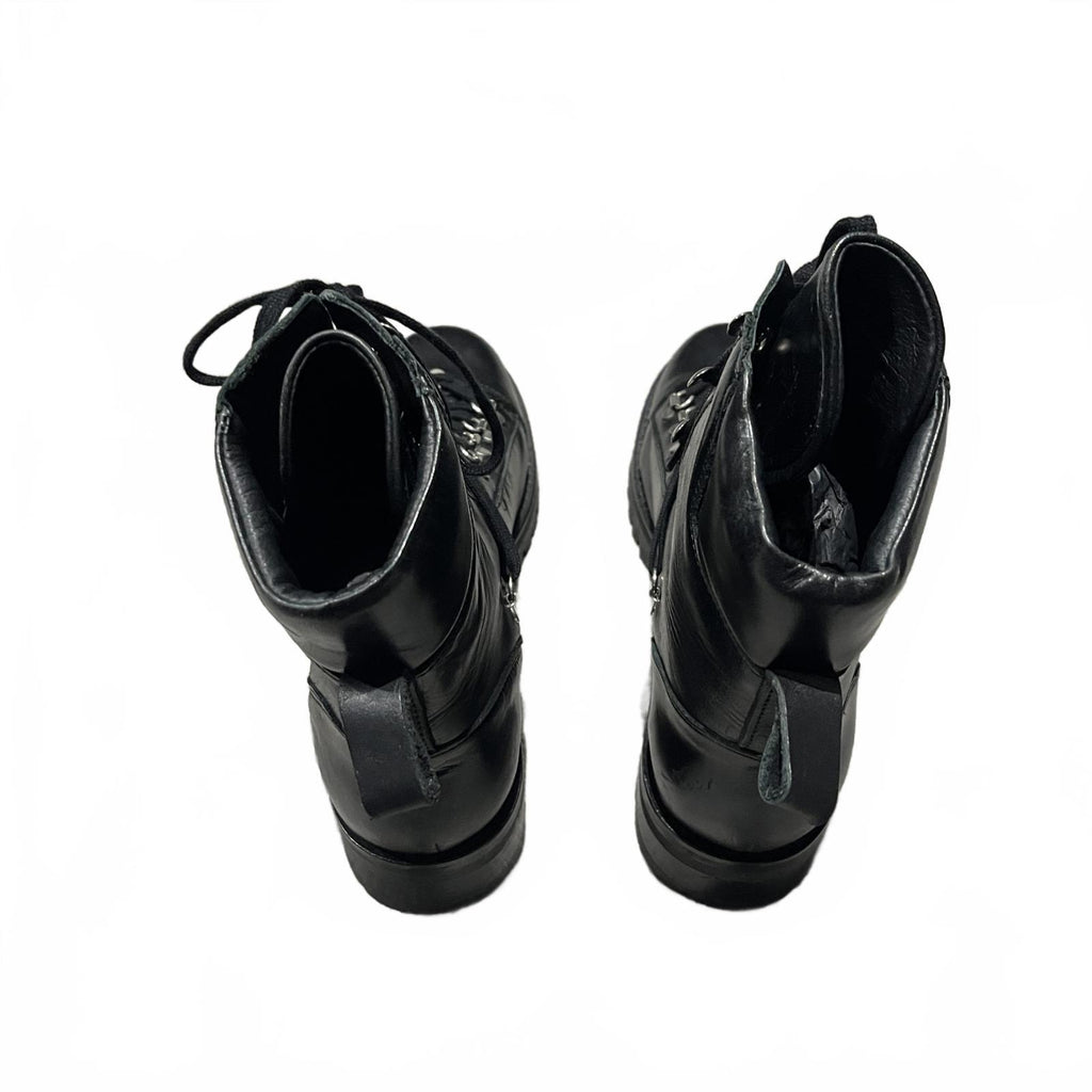 AllSaints Franka Leather Hiking Boots in Black Ladies Size UK 6.5 EU 40 *SB10