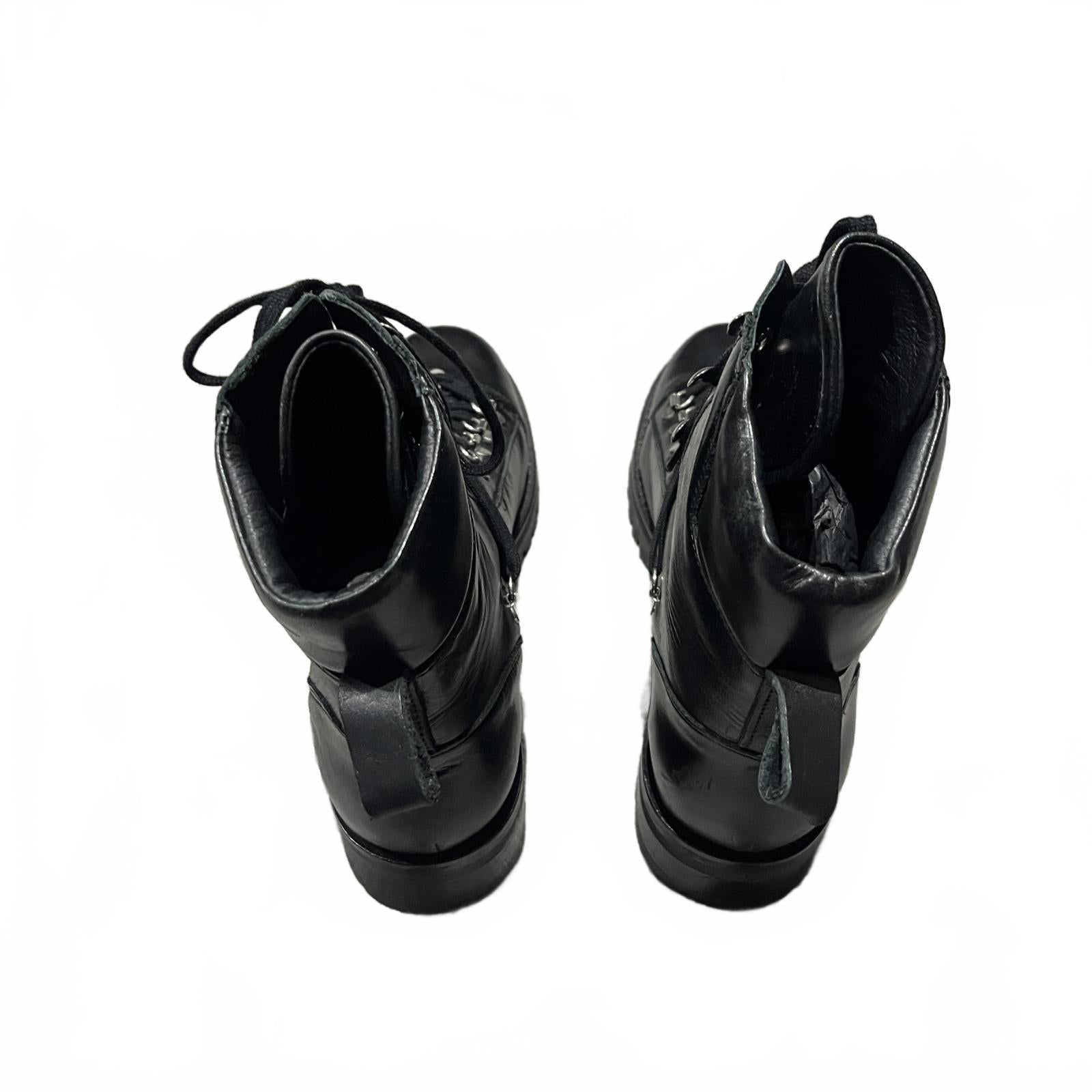 AllSaints Franka Leather Hiking Boots in Black Ladies Size UK 6.5 EU 40 *SB10