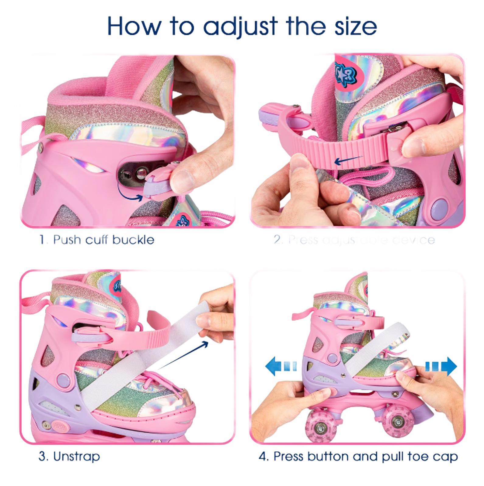 Star Sparkle Glide Roller Skates with LED Wheels Junior Size UK C10-13 *SB17