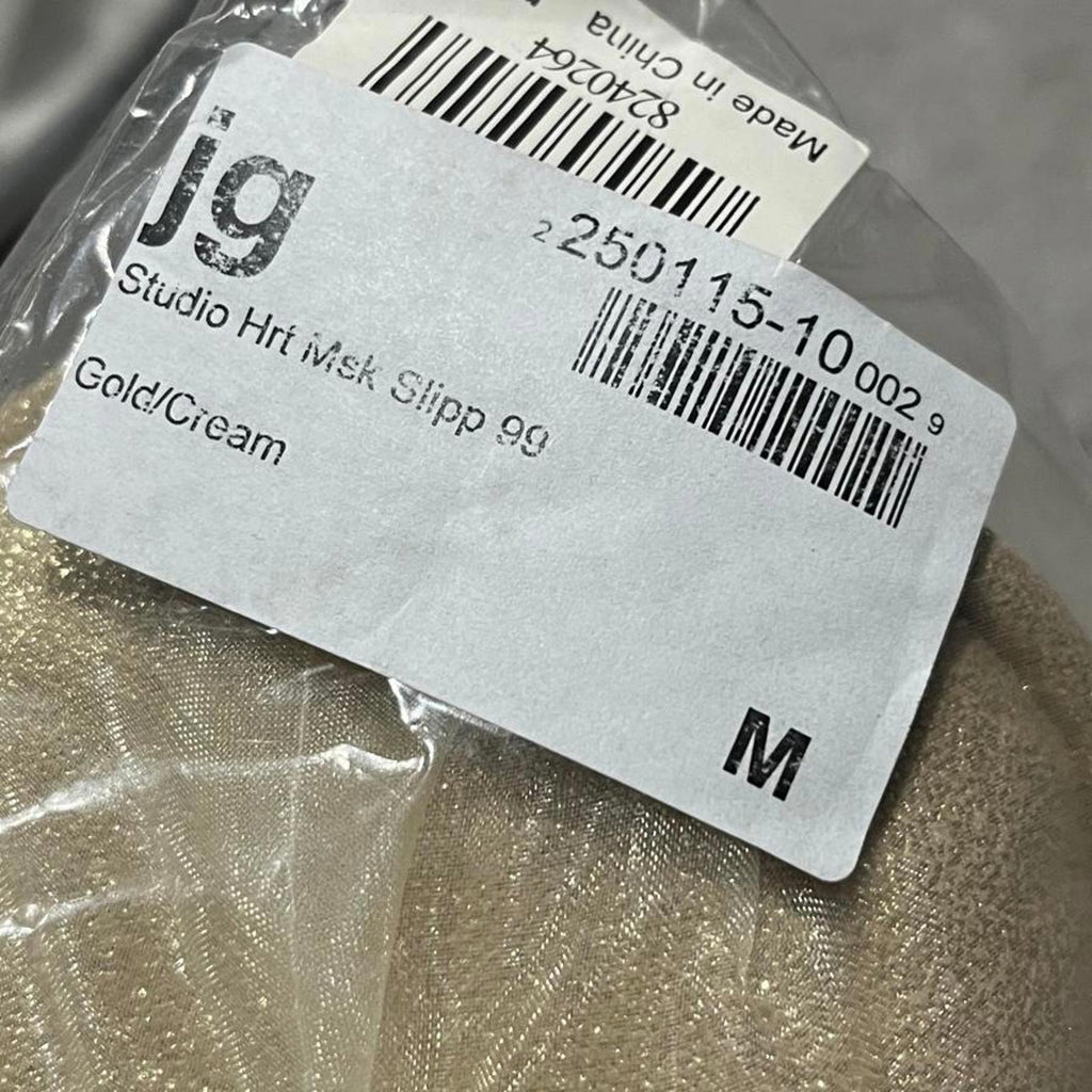 Studio Slipper Set With HWB and Eye Mask Gold Cream Size UK M 5-6 *SB1