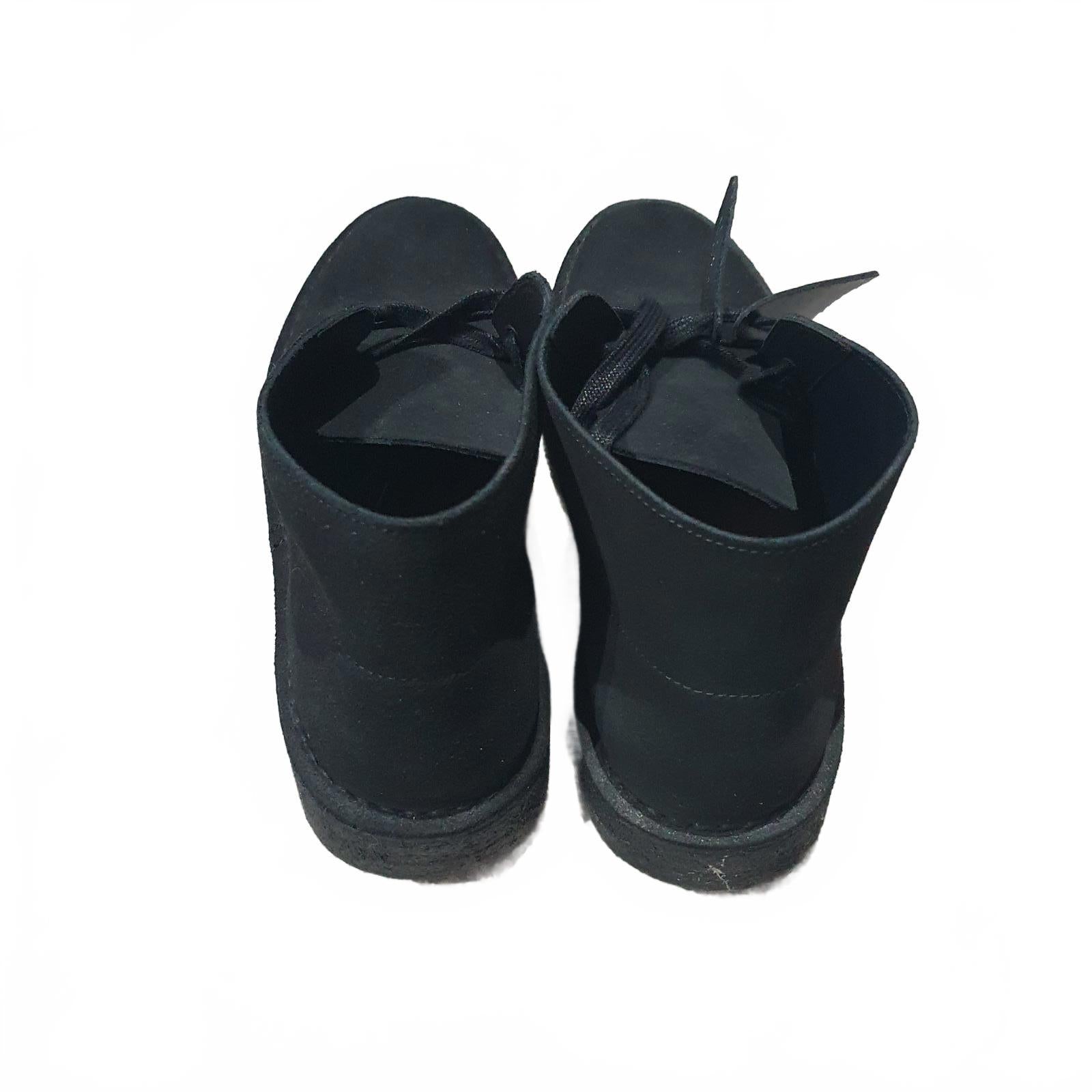 Clarks Originals Desert Boots Mens Suede Black Leather Size UK 8 EU 42 *SB2