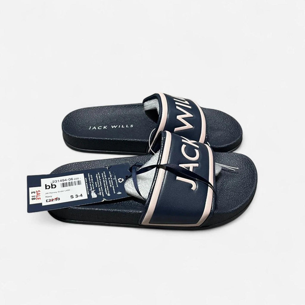 Jack Wills Harvey Slider Women’s Navy Pink Size UK S 3-4 *SB11