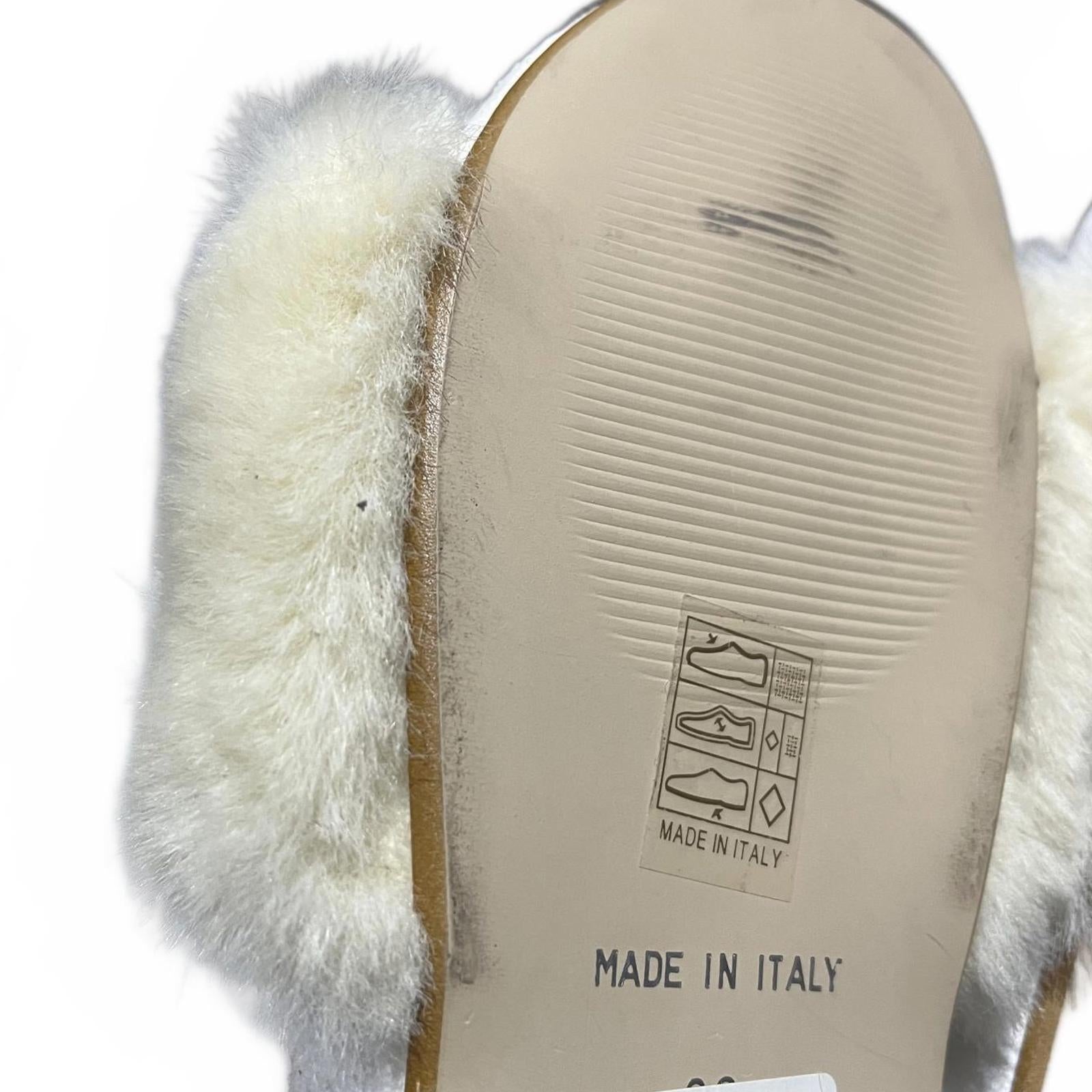 Dune London Lovebird Sliders Sandals Fluffy Cream Size UK 3 EU 41 *FF1