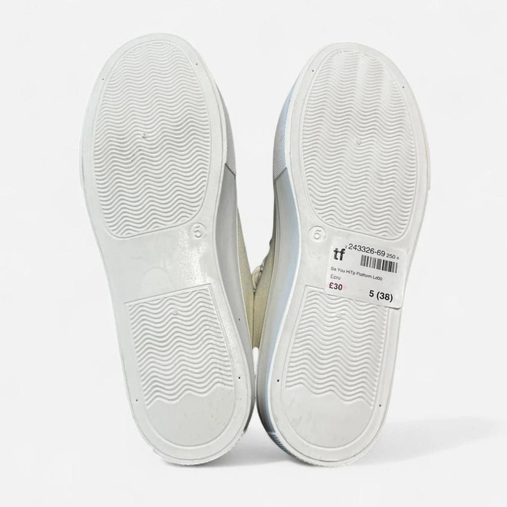 Be You Hi Top Platform Women’s Trainers Ecru Size UK 5 EU 38 REF:SB5